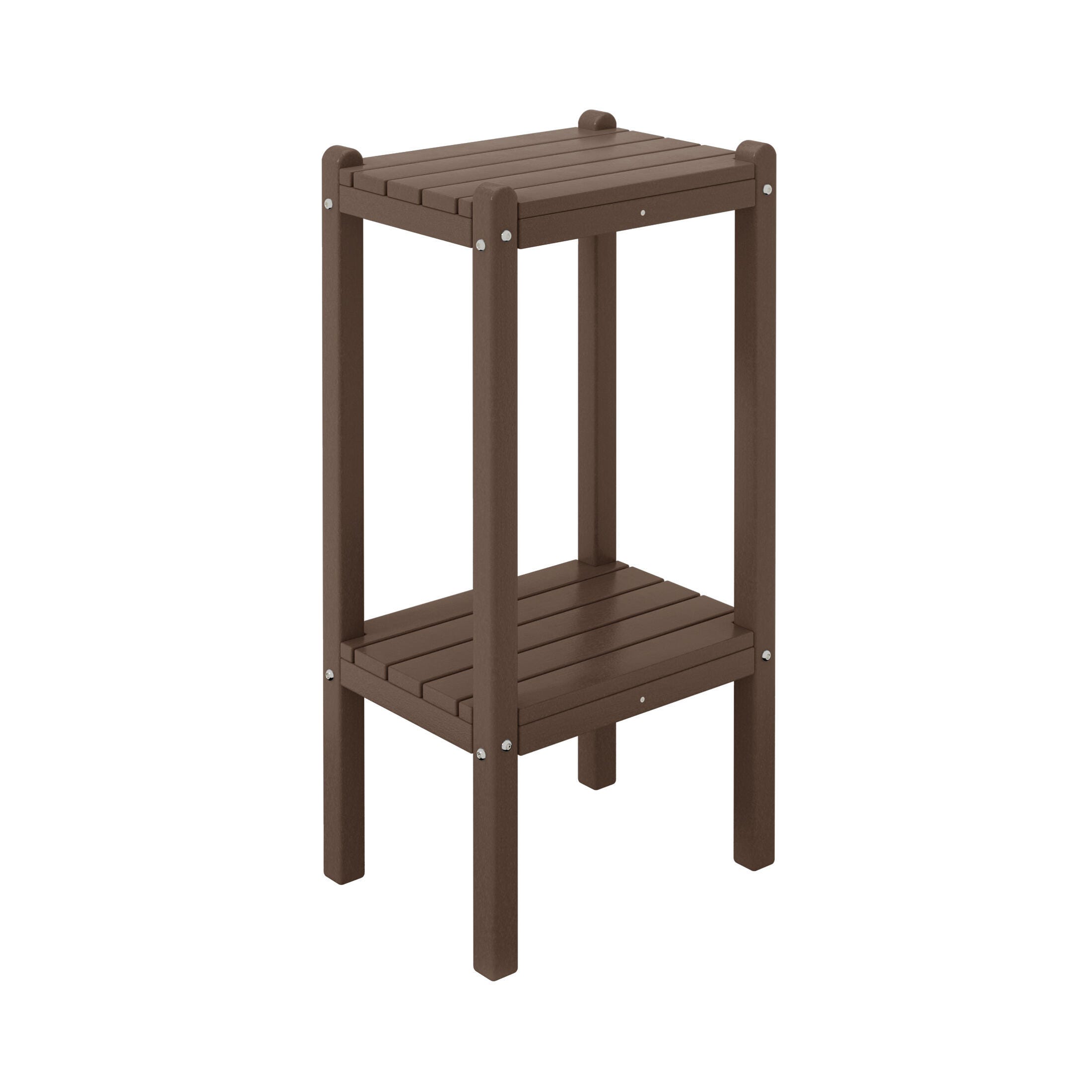 Westin Furniture Otto Outdoor Two Shelf Side Table, Dark Brown, large