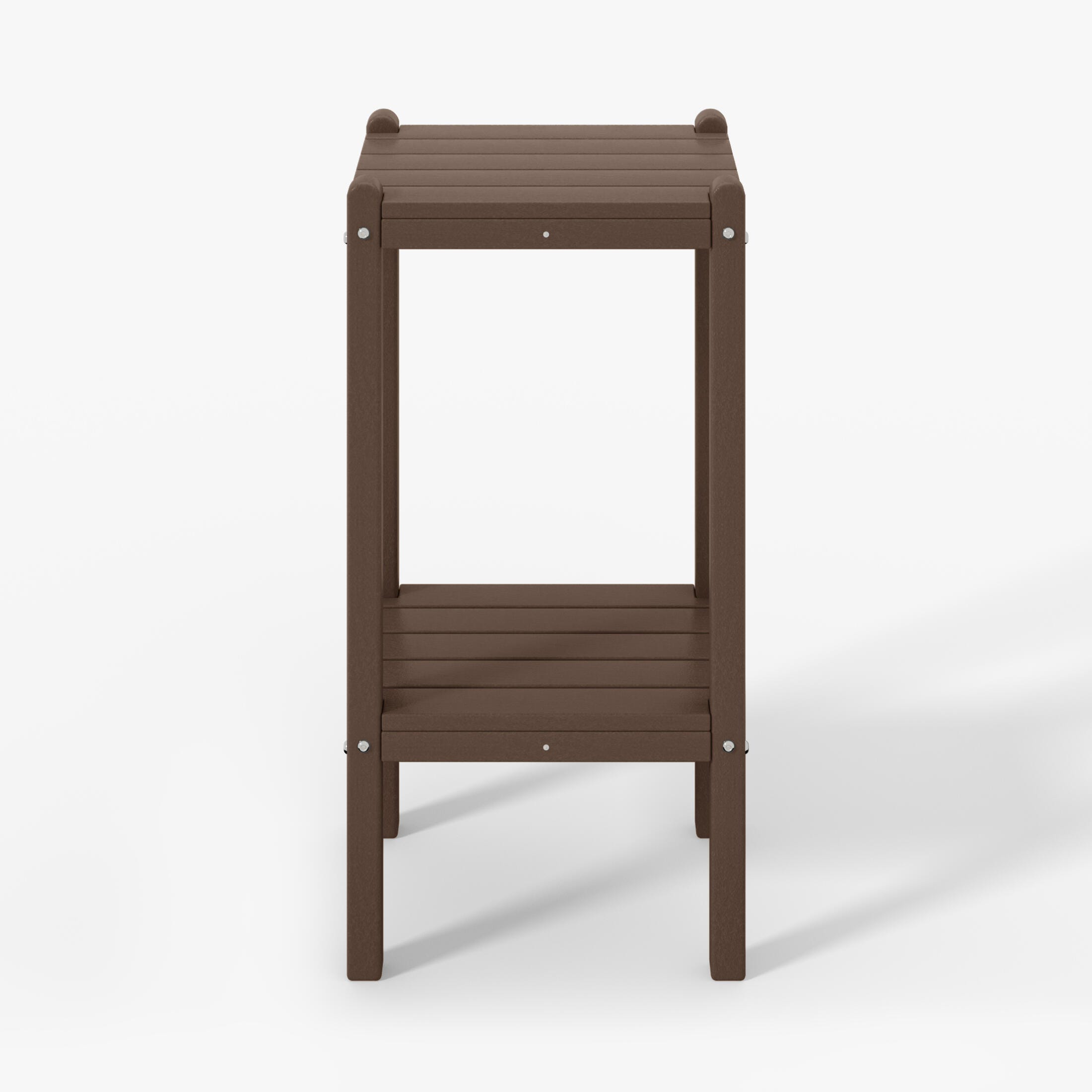 Westin Furniture Otto Outdoor Two Shelf Side Table, Dark Brown, large