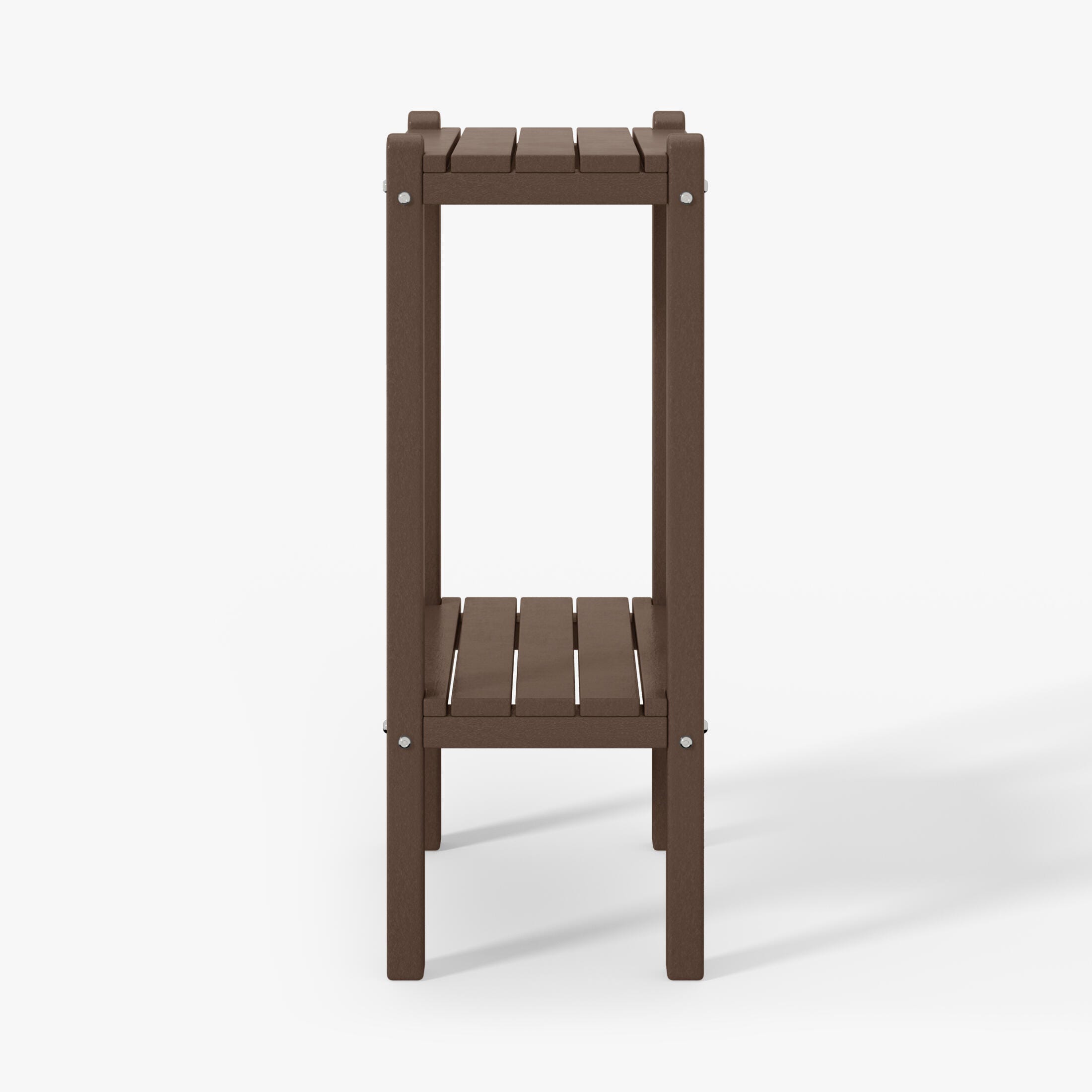 Westin Furniture Otto Outdoor Two Shelf Side Table, Dark Brown, large