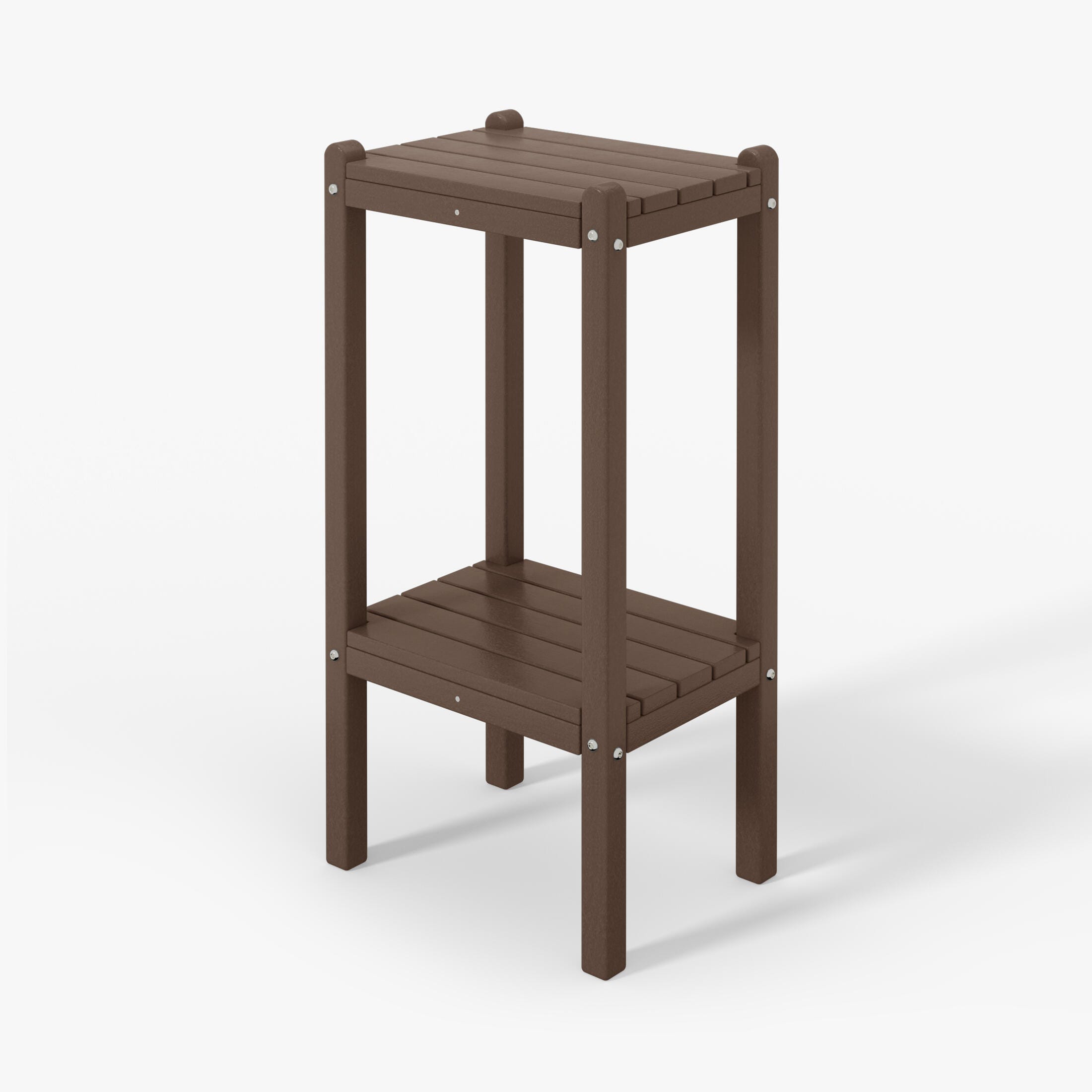 Westin Furniture Otto Outdoor Two Shelf Side Table, Dark Brown, large