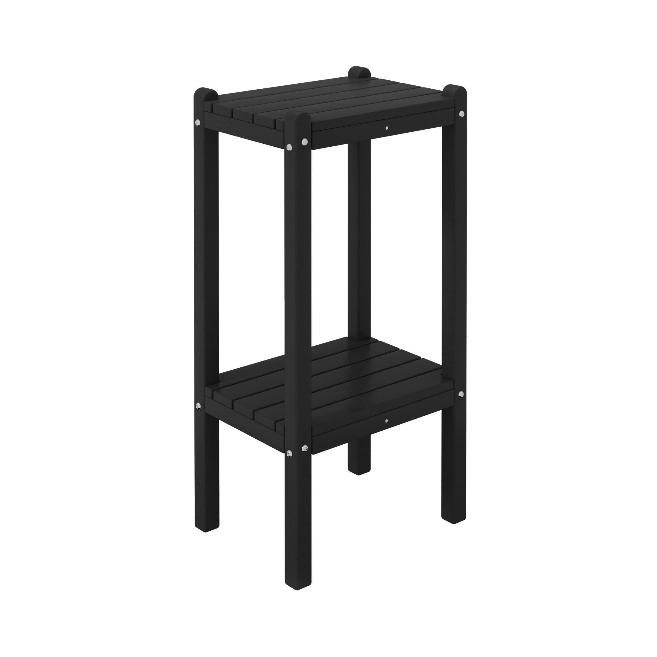 Westin Furniture Otto Outdoor Two Shelf Side Table, Black, large