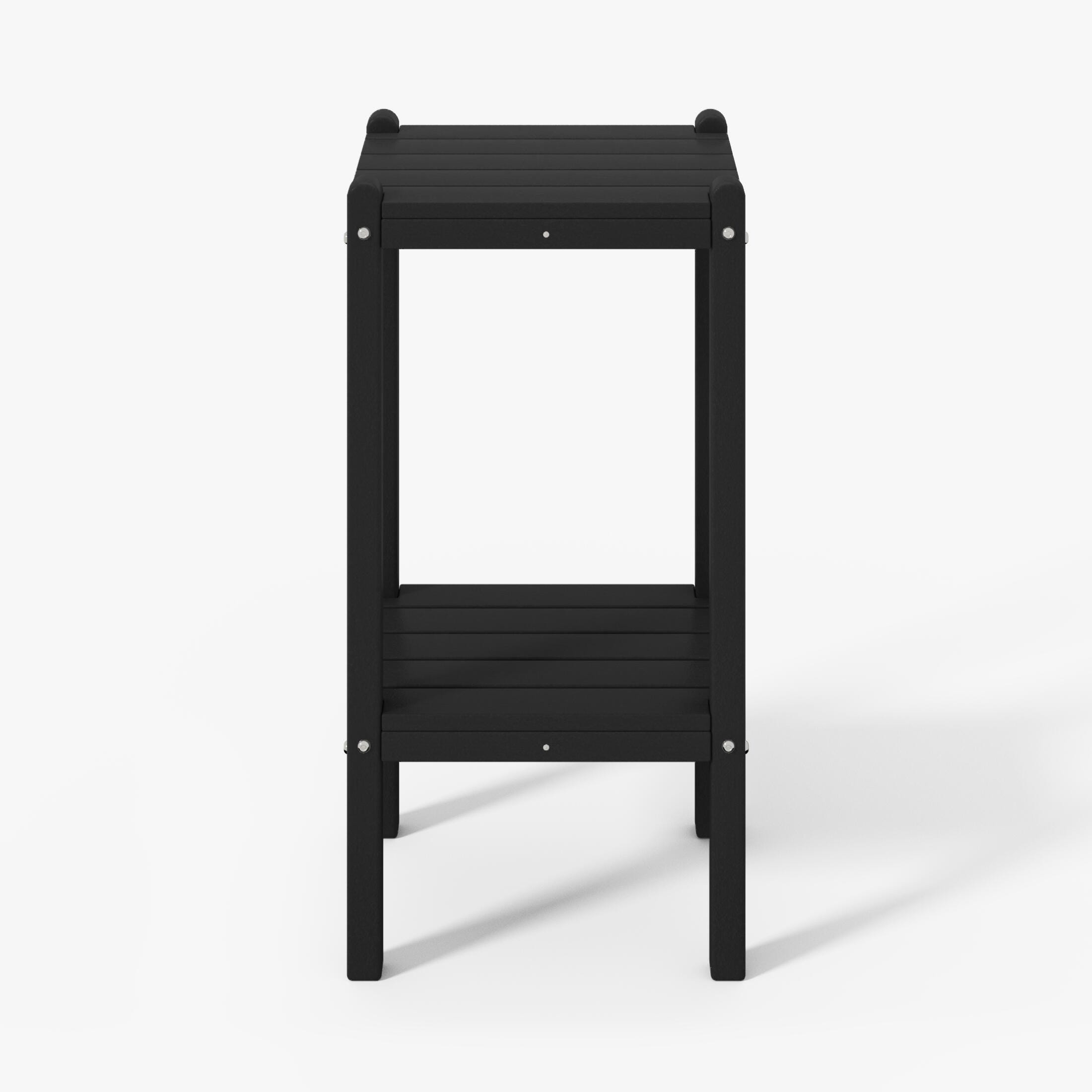 Westin Furniture Otto Outdoor Two Shelf Side Table, Black, large