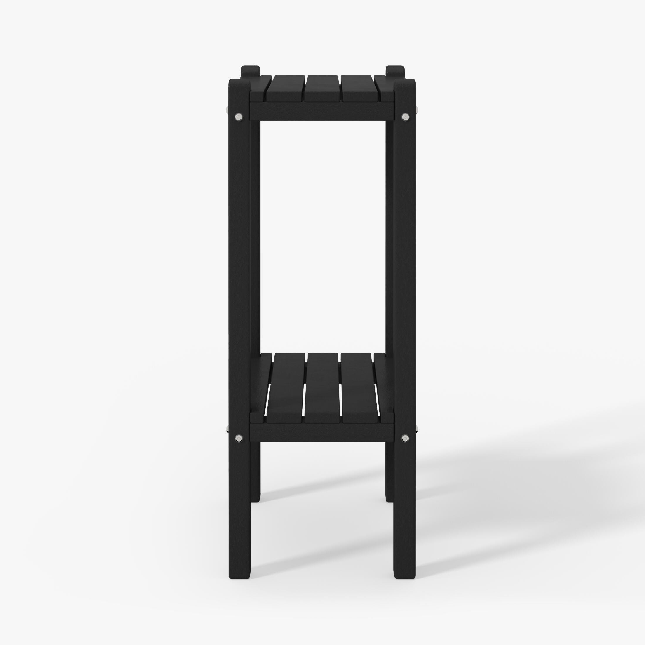 Westin Furniture Otto Outdoor Two Shelf Side Table, Black, large