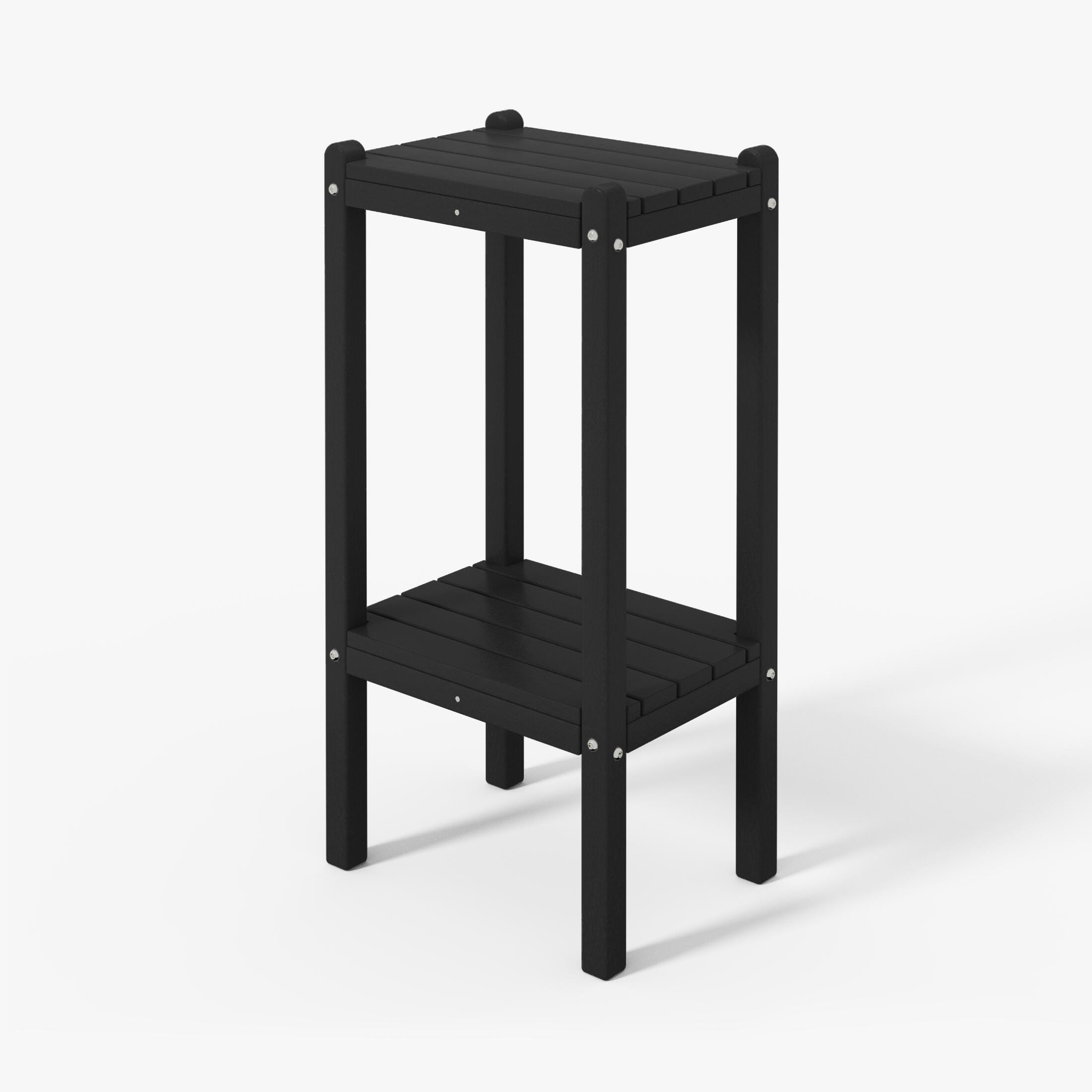 Westin Furniture Otto Outdoor Two Shelf Side Table, Black, large