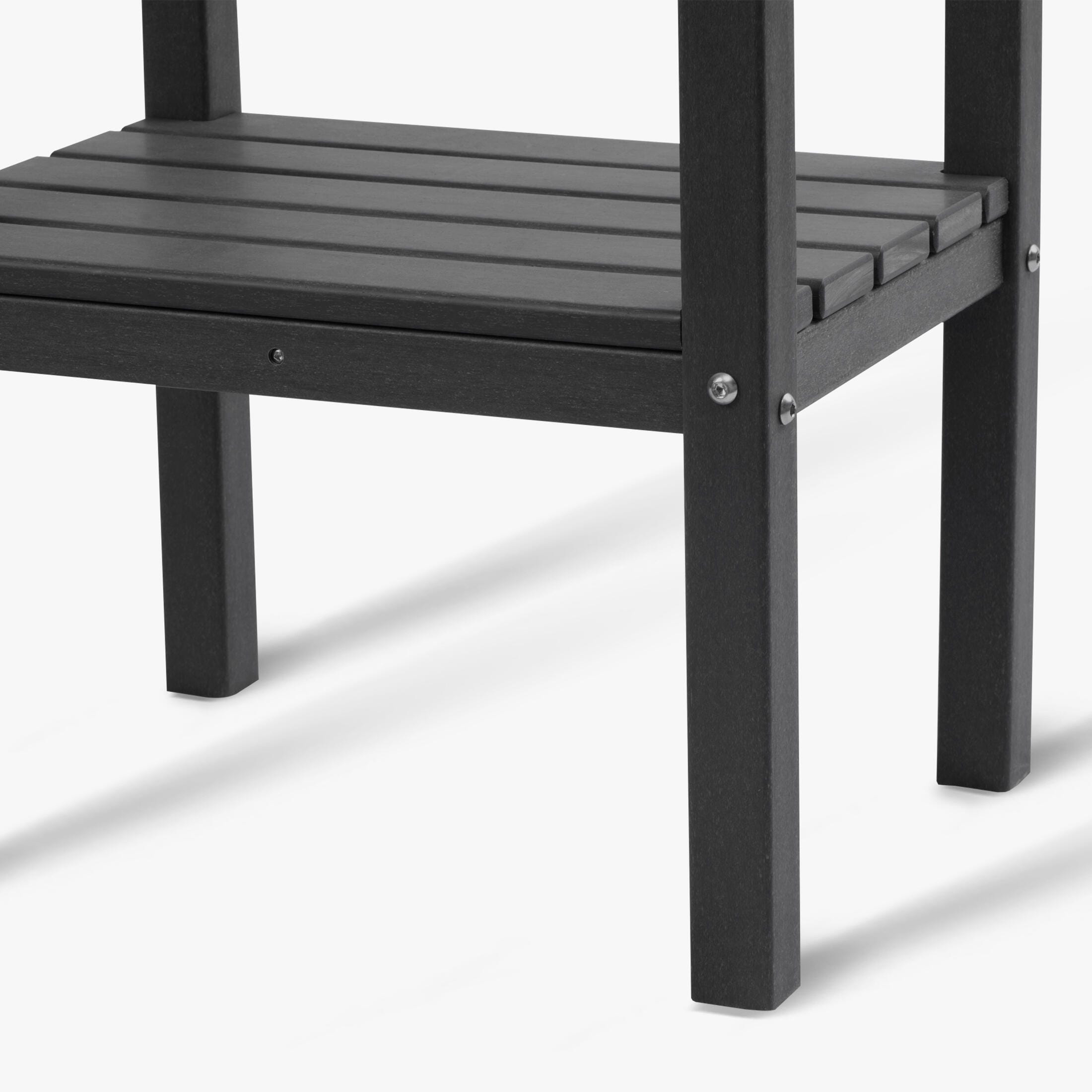 Westin Furniture Otto Outdoor Two Shelf Side Table, Black, large