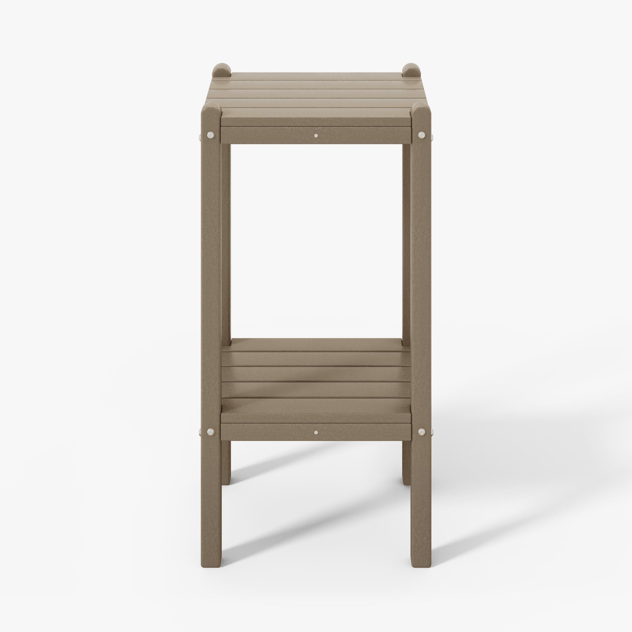 Westin Furniture Otto Outdoor Two Shelf Side Table, Weathered Wood, large