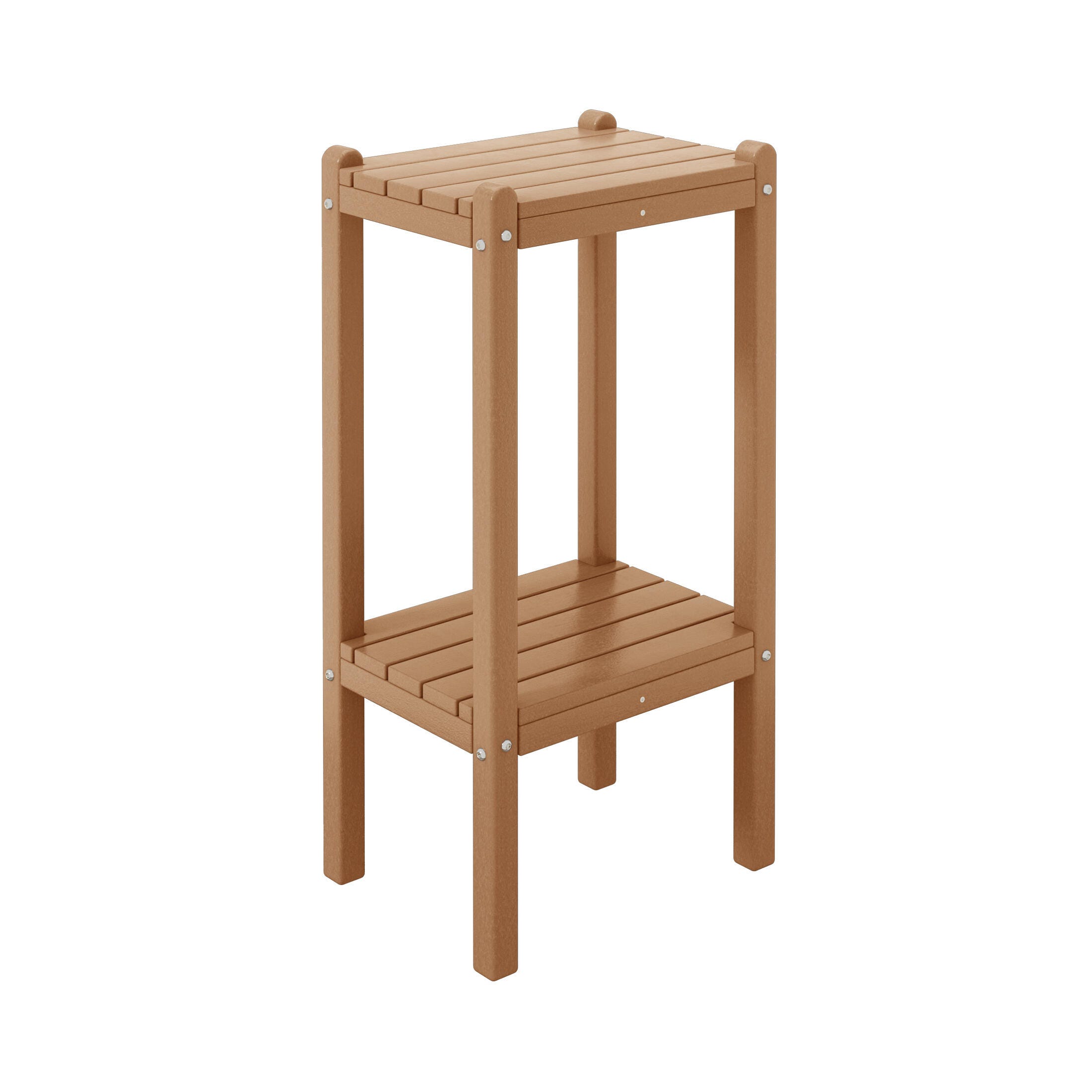 Westin Furniture Otto Outdoor Two Shelf Side Table, Teak, large