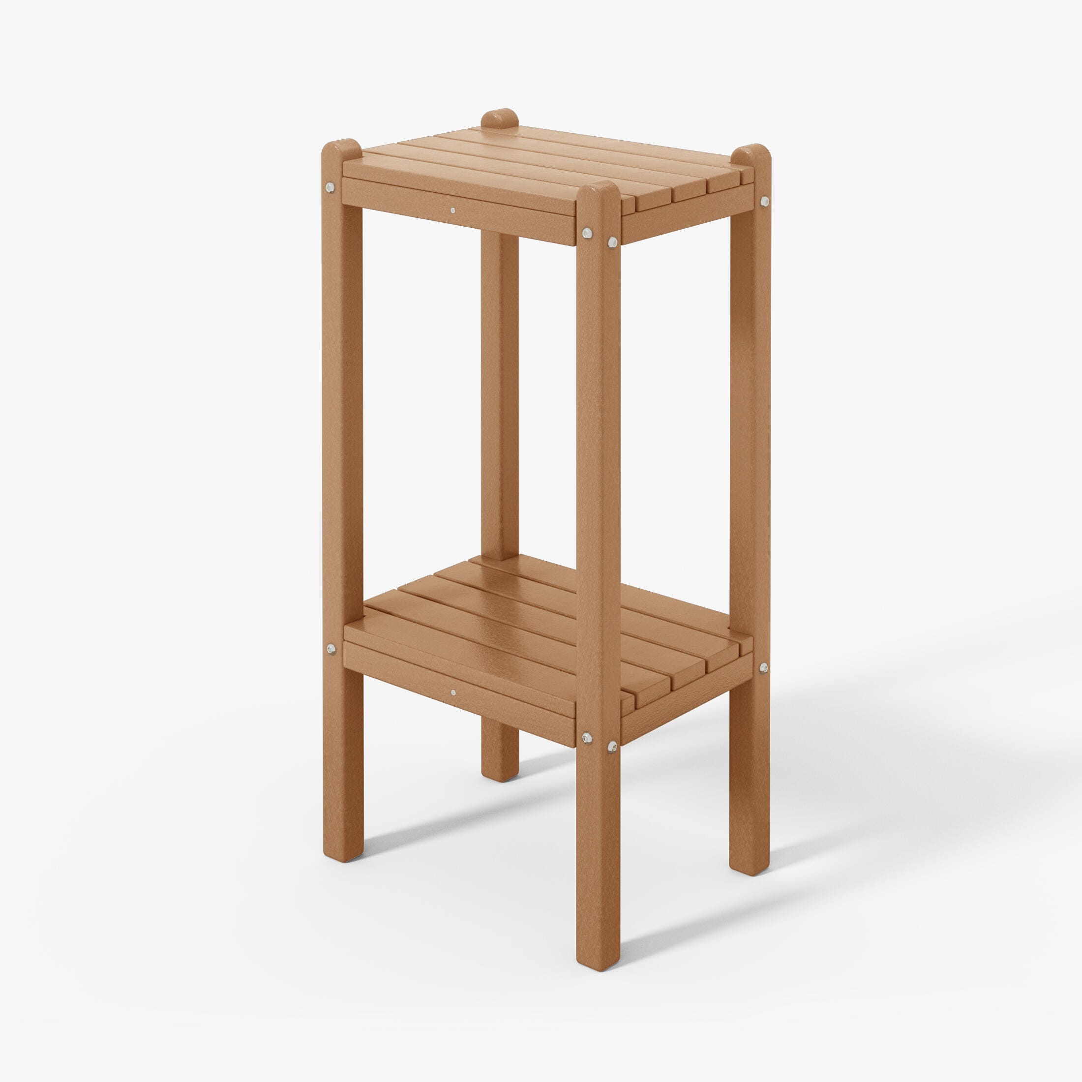 Westin Furniture Otto Outdoor Two Shelf Side Table, Teak, large