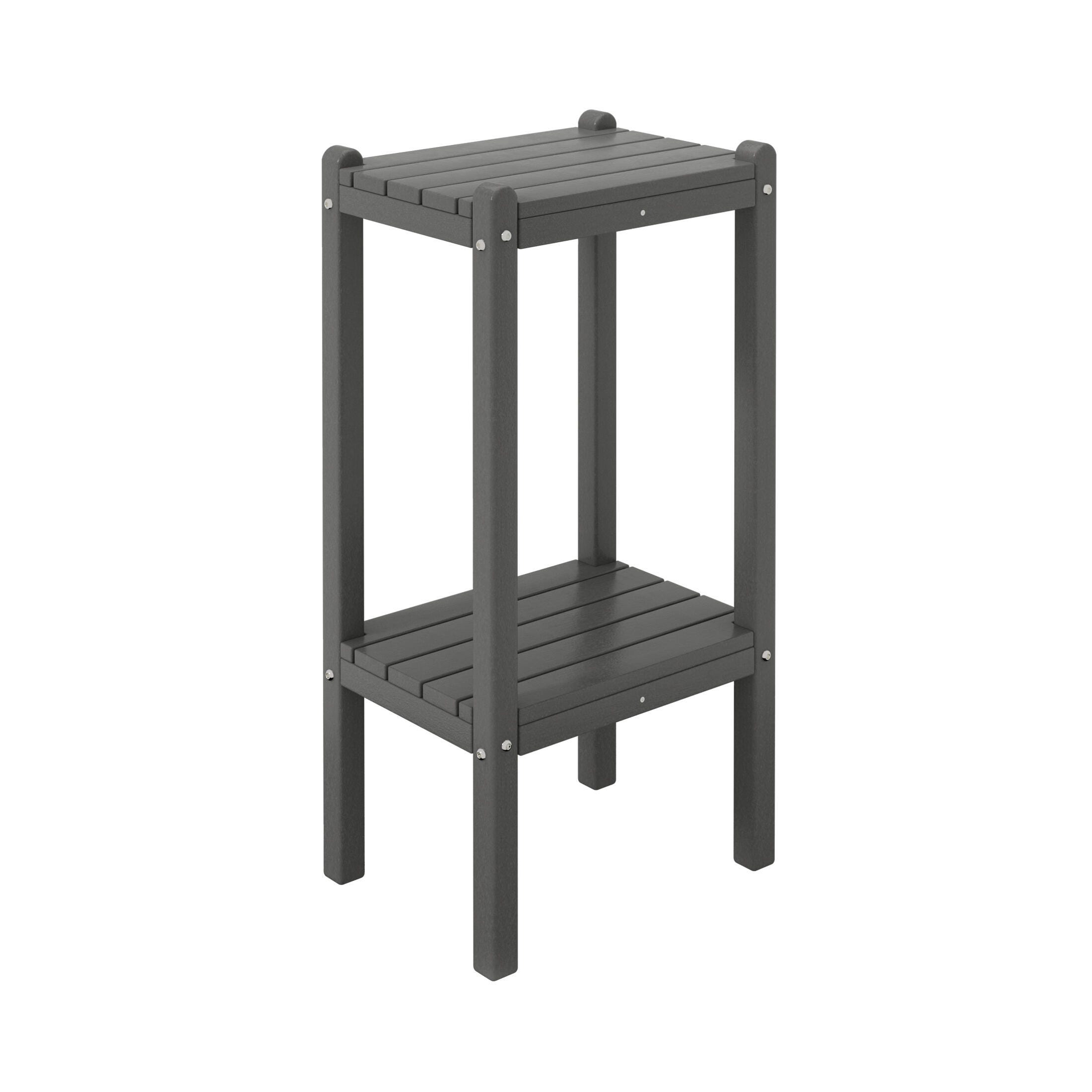 Westin Furniture Otto Outdoor Two Shelf Side Table, Gray, large