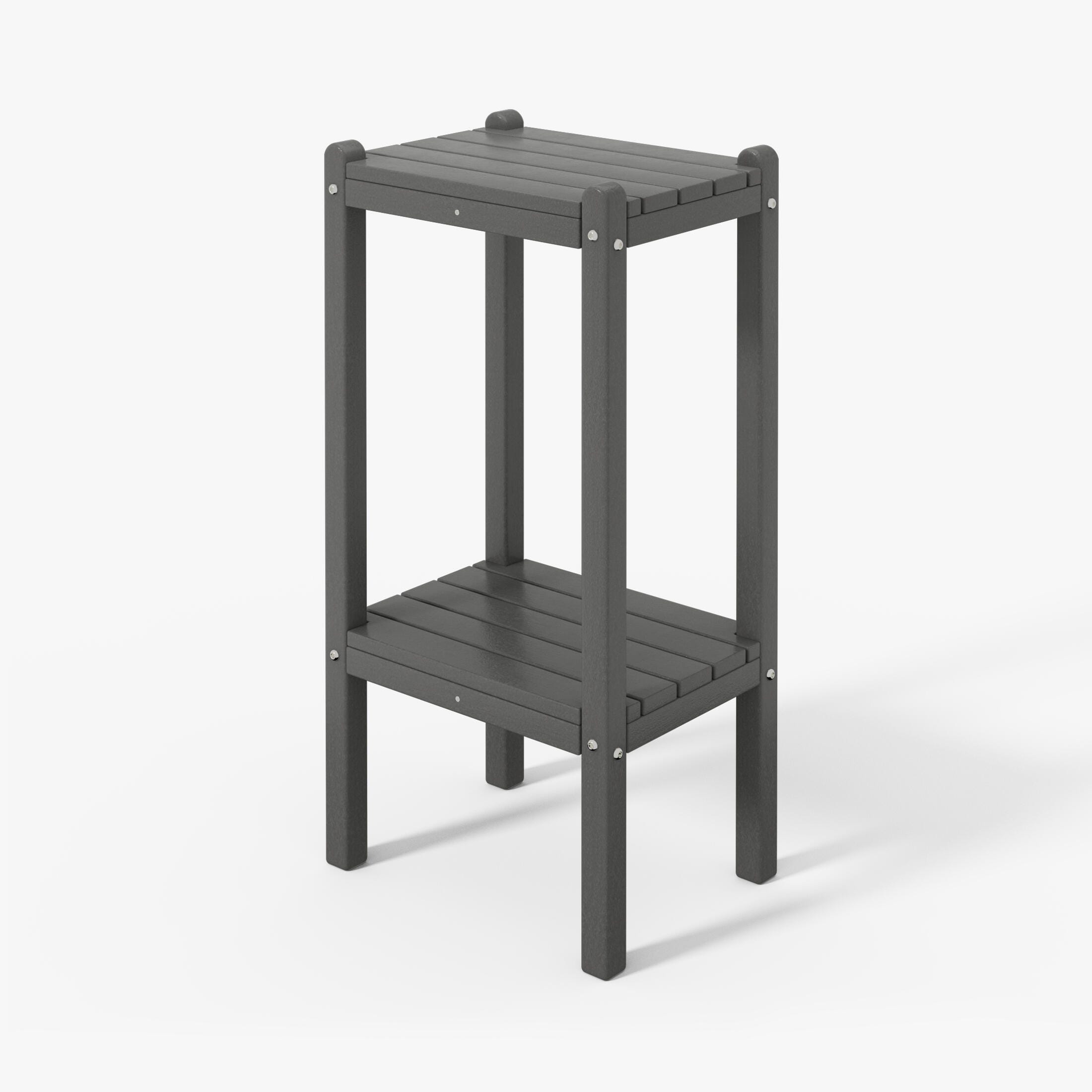 Westin Furniture Otto Outdoor Two Shelf Side Table, Gray, large