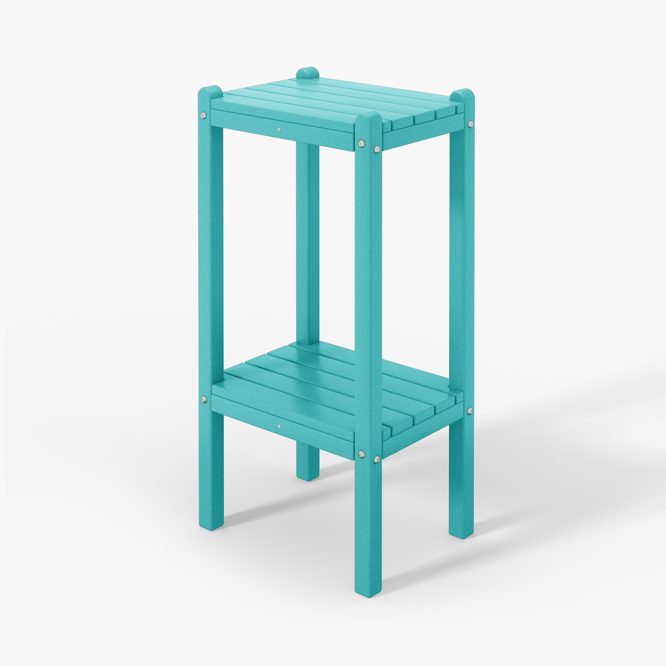Westin Furniture Otto Outdoor Two Shelf Side Table, Turquoise, large