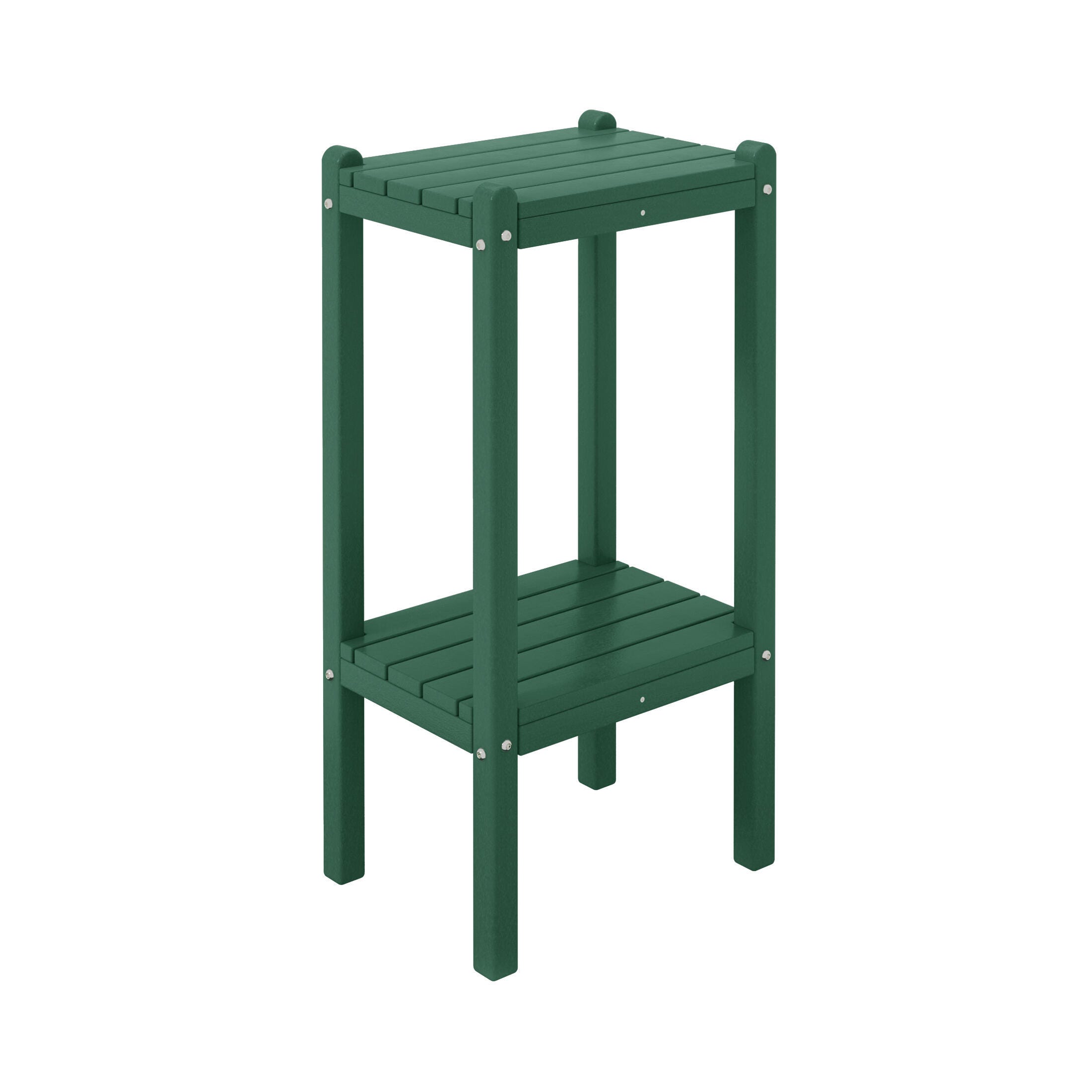 Westin Furniture Otto Outdoor Two Shelf Side Table, Dark Green, large