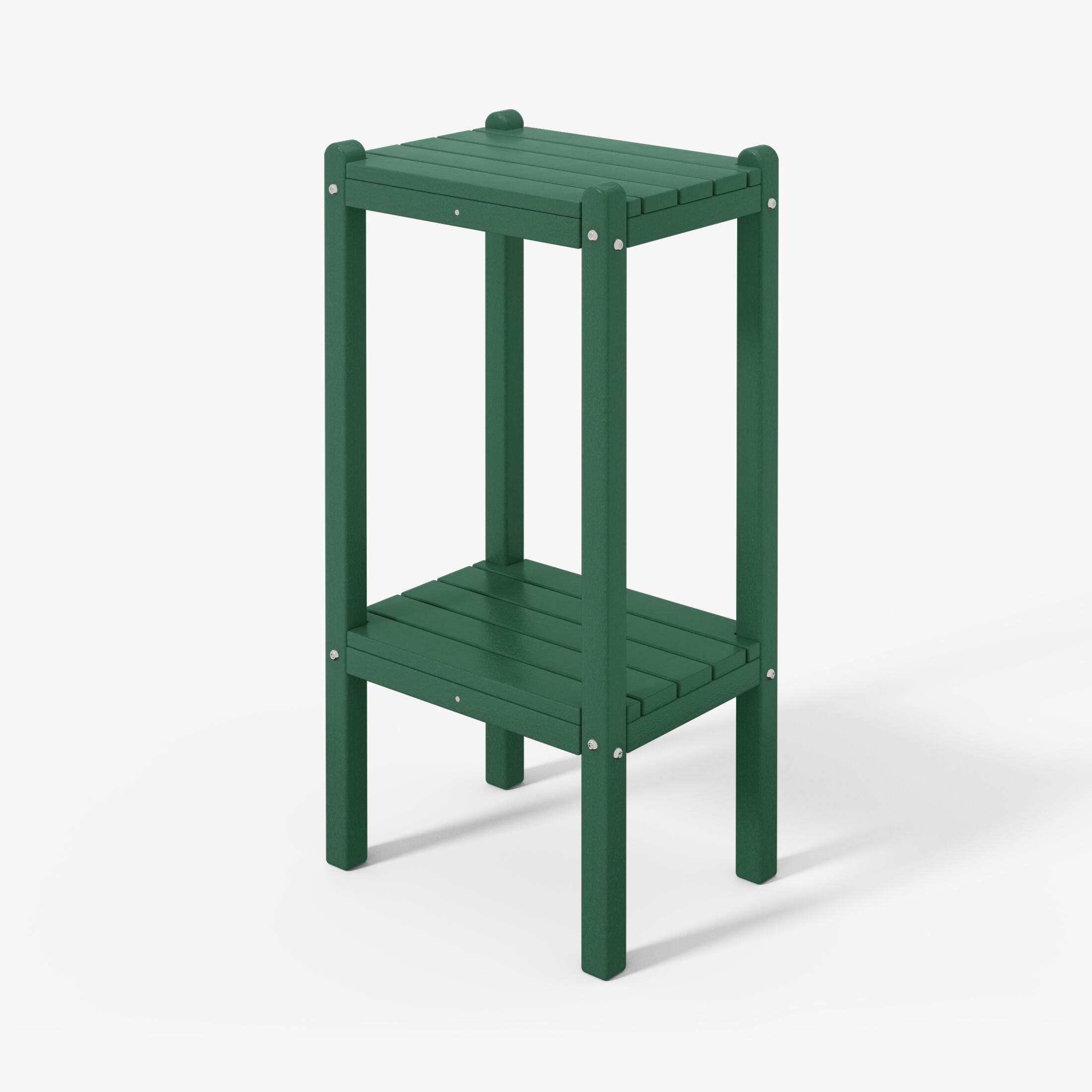 Westin Furniture Otto Outdoor Two Shelf Side Table, Dark Green, large
