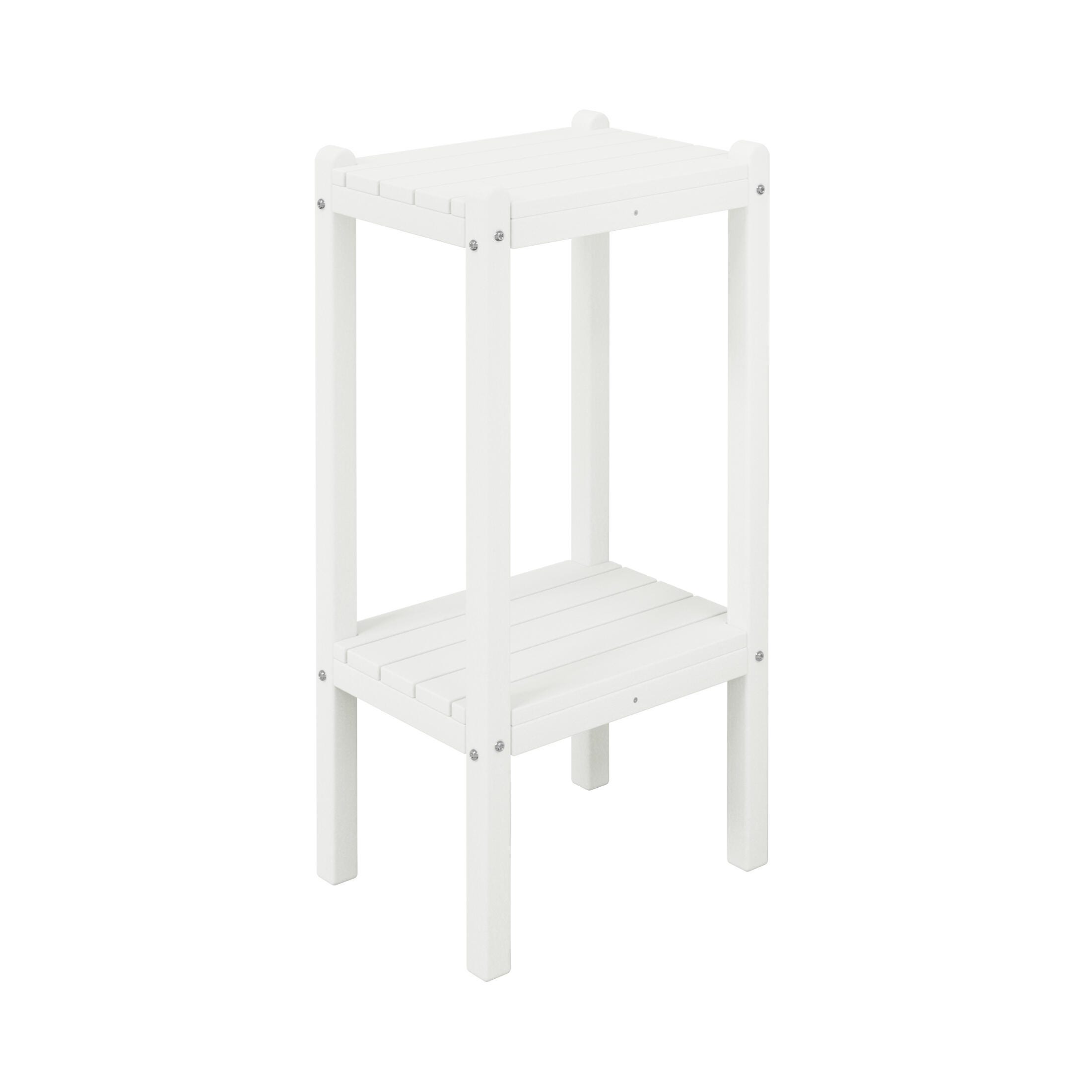 Westin Furniture Otto Outdoor Two Shelf Side Table, White, large