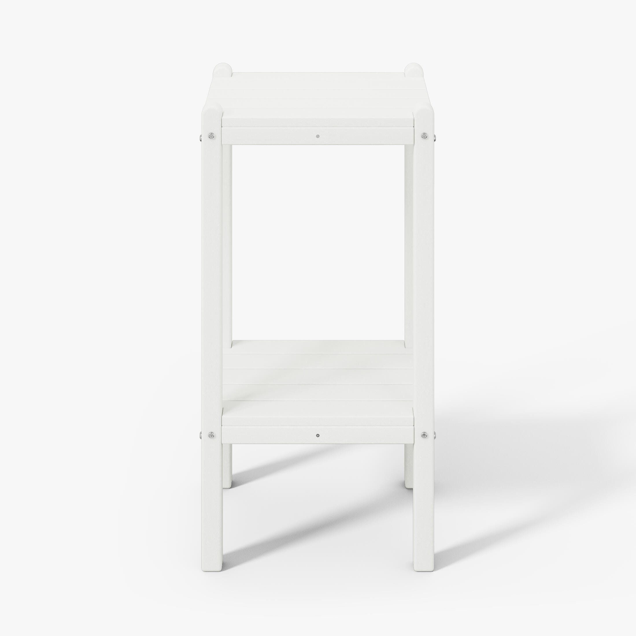 Westin Furniture Otto Outdoor Two Shelf Side Table, White, large