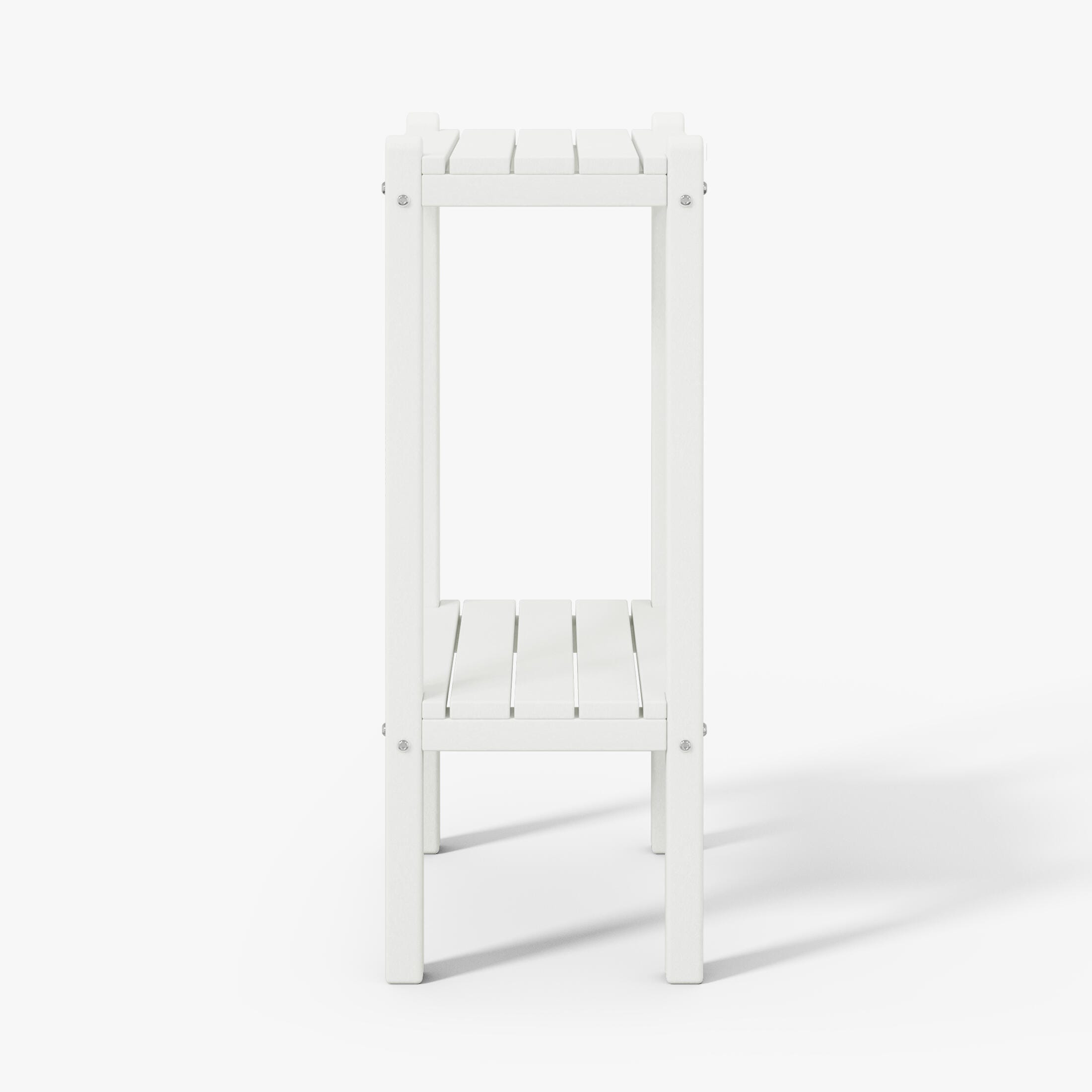 Westin Furniture Otto Outdoor Two Shelf Side Table, White, large