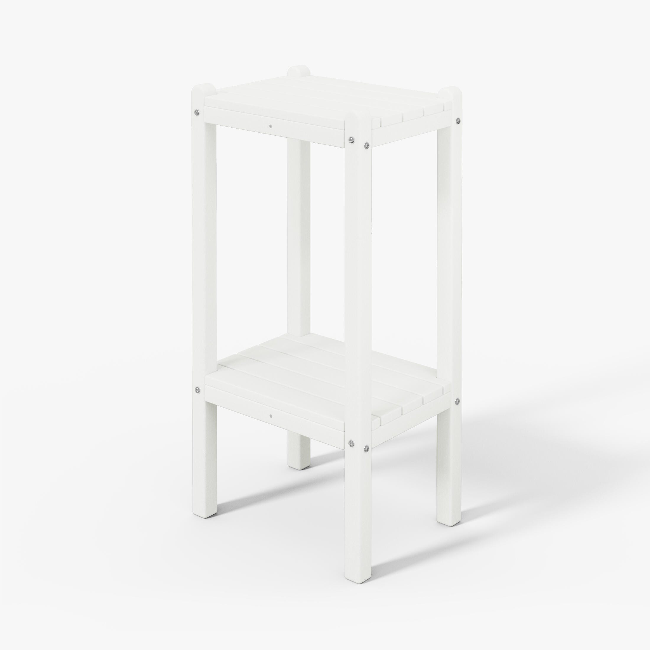 Westin Furniture Otto Outdoor Two Shelf Side Table, White, large