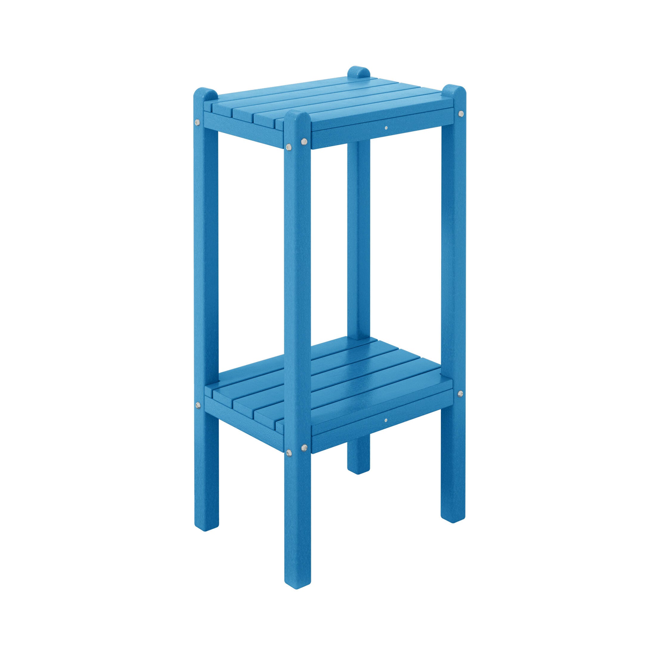 Westin Furniture Otto Outdoor Two Shelf Side Table, Pacific Blue, large