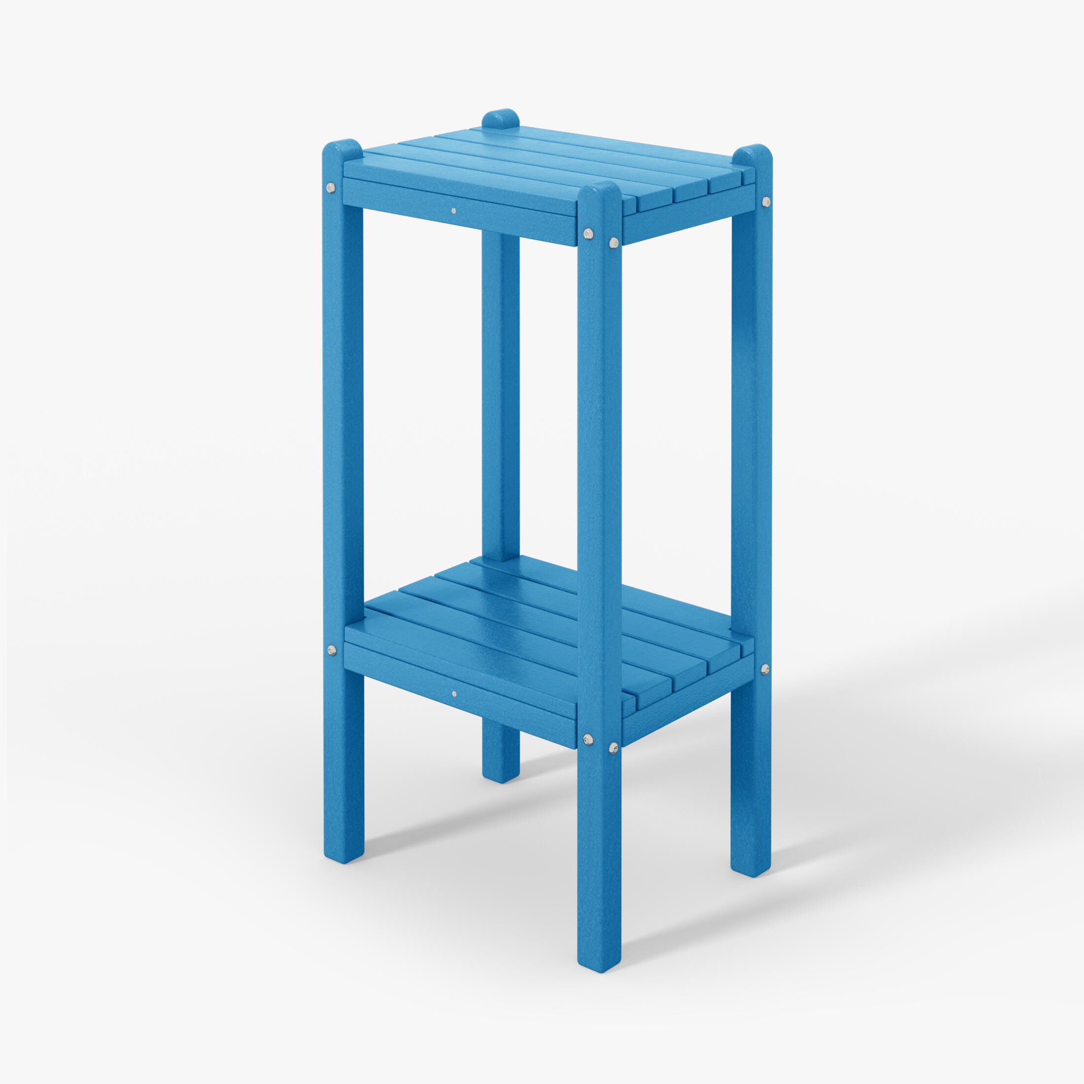 Westin Furniture Otto Outdoor Two Shelf Side Table, Pacific Blue, large