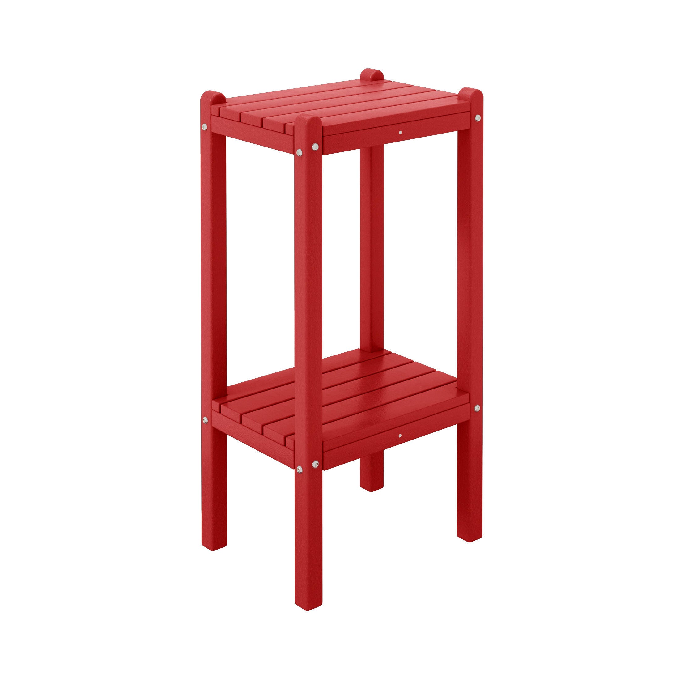 Westin Furniture Otto Outdoor Two Shelf Side Table, Red, large