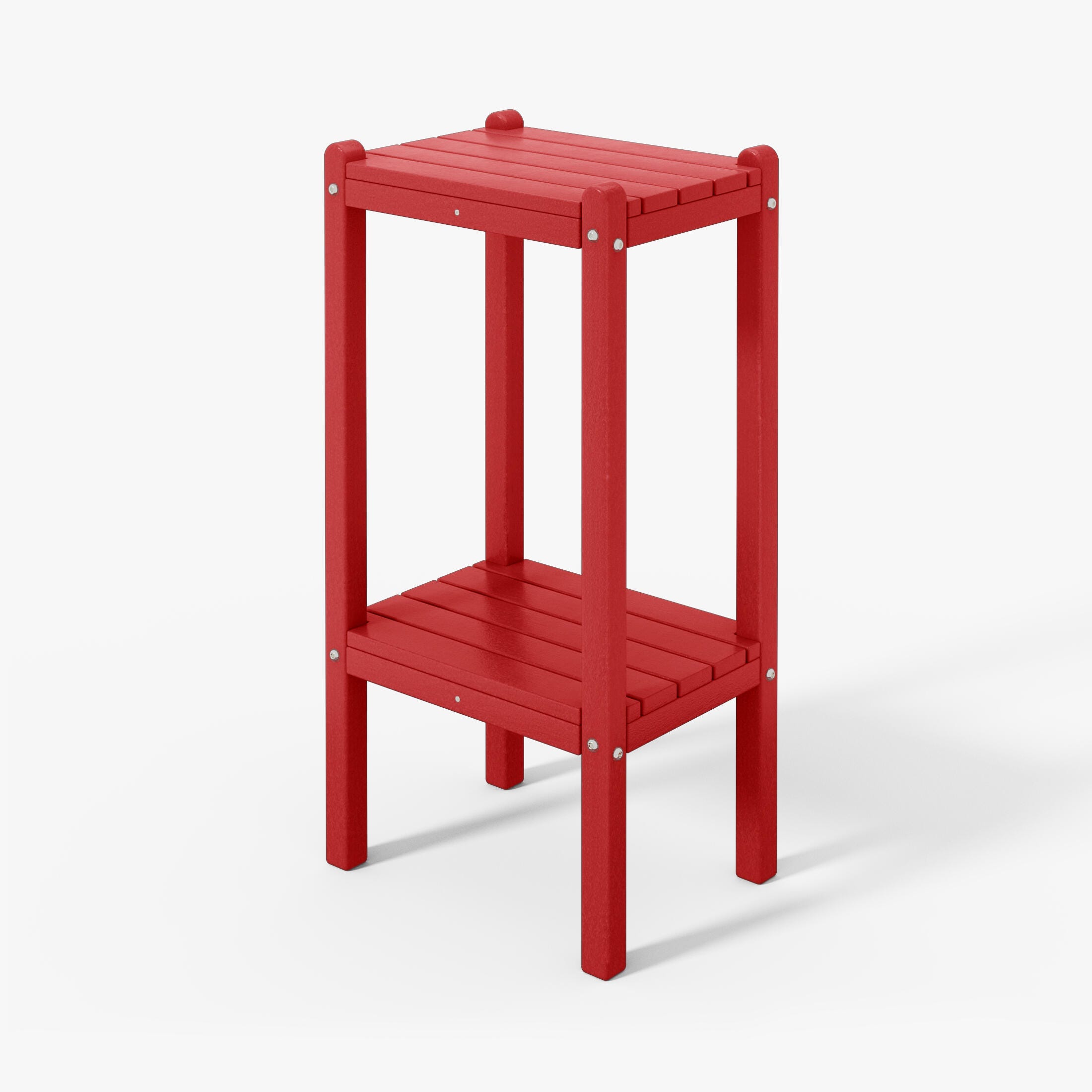 Westin Furniture Otto Outdoor Two Shelf Side Table, Red, large