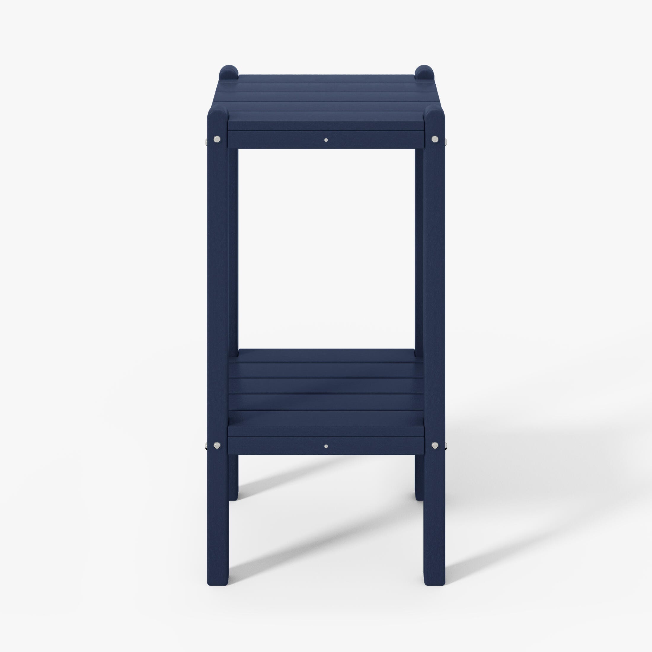 Westin Furniture Otto Outdoor Two Shelf Side Table, Navy Blue, large
