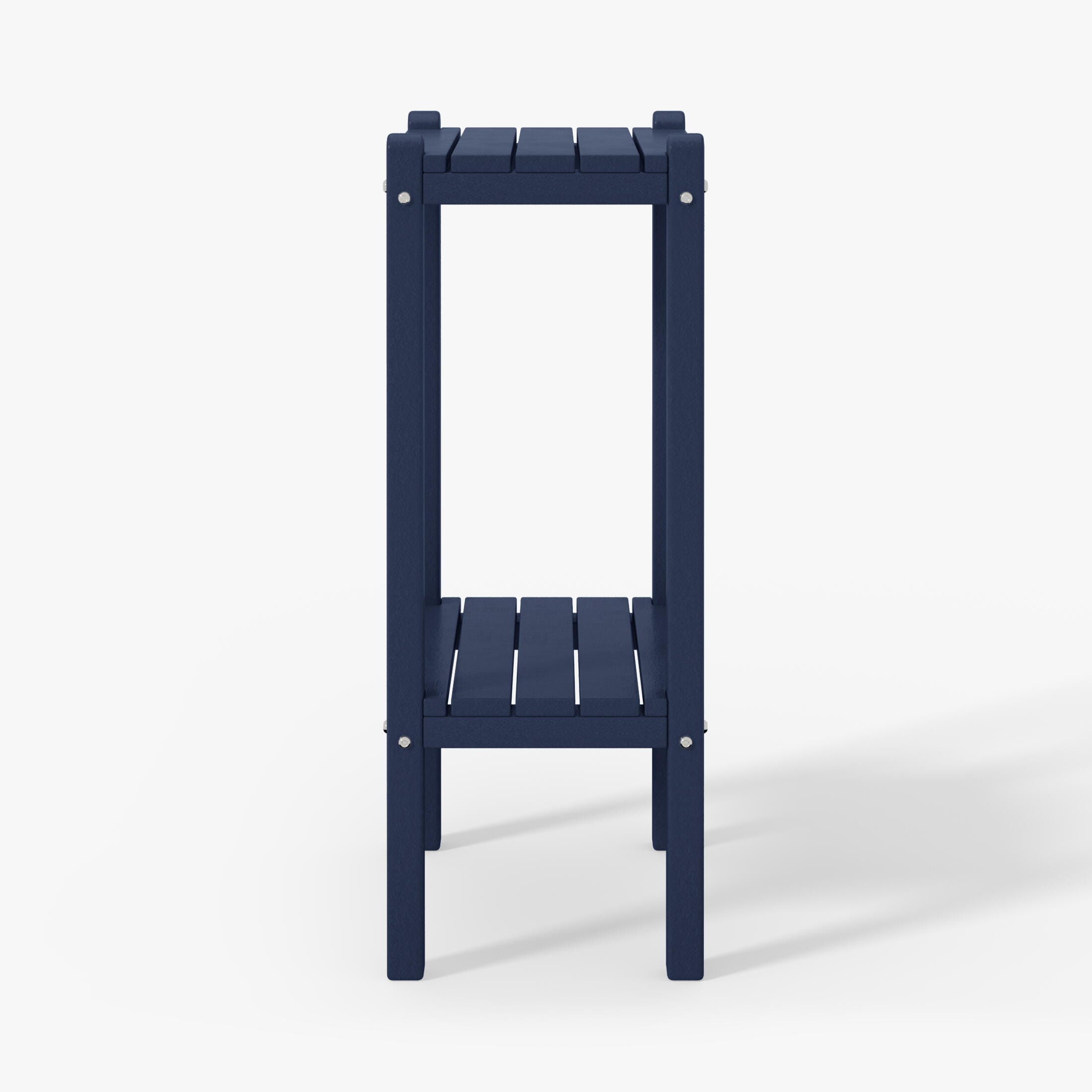 Westin Furniture Otto Outdoor Two Shelf Side Table, Navy Blue, large