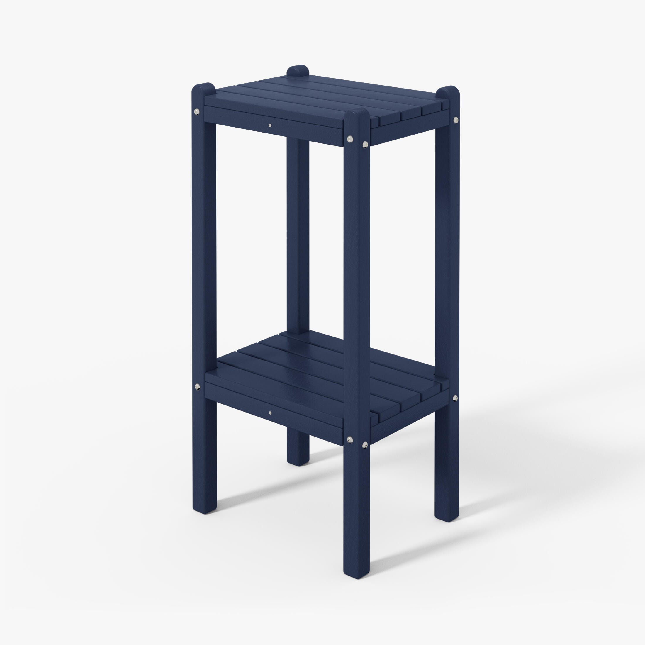 Westin Furniture Otto Outdoor Two Shelf Side Table, Navy Blue, large