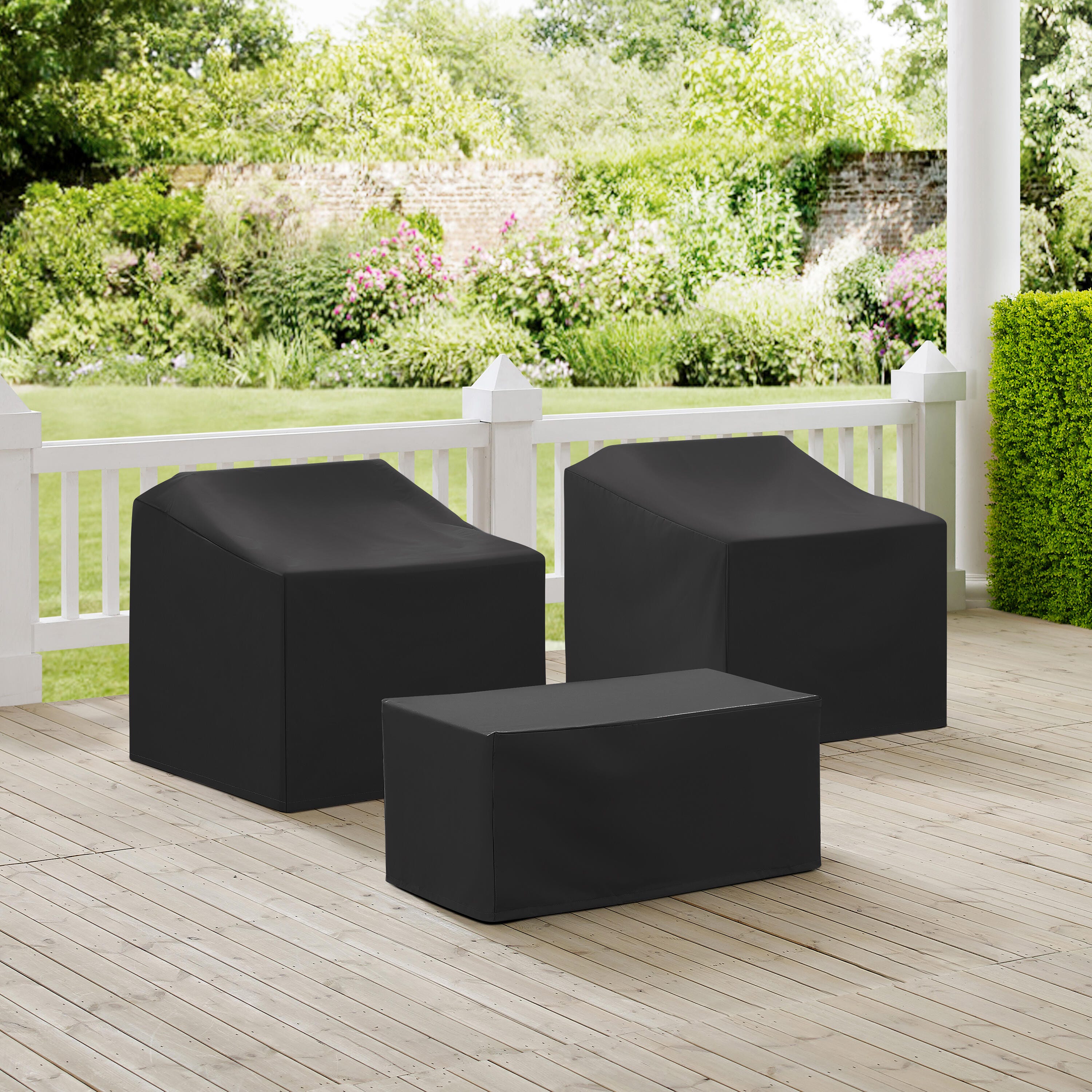 Crosley Furniture Outdoor 2 Chairs with Coffee Table Furniture Cover, , rollover