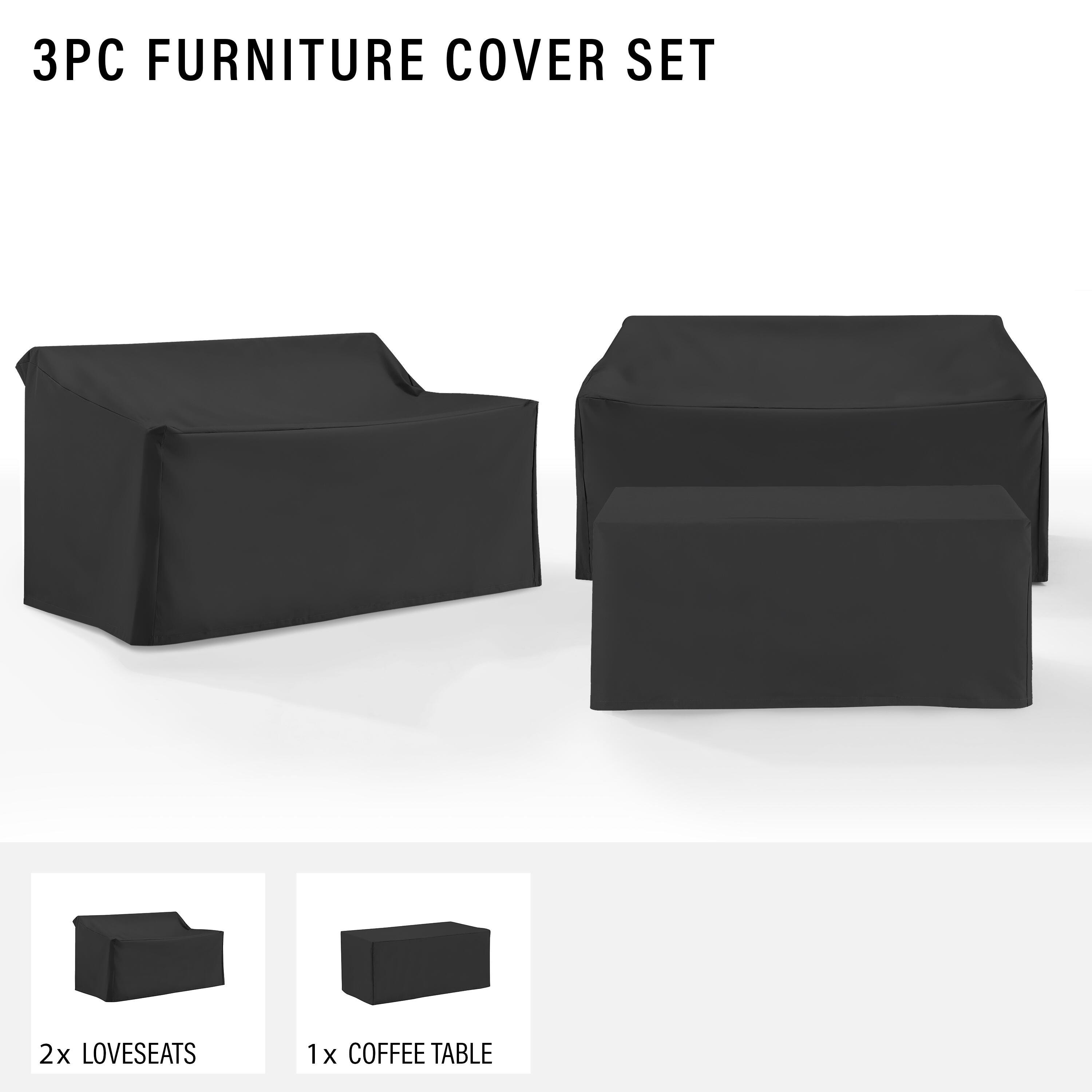 Crosley Furniture Outdoor 2 Loveseats with Coffee Table Cover, , large
