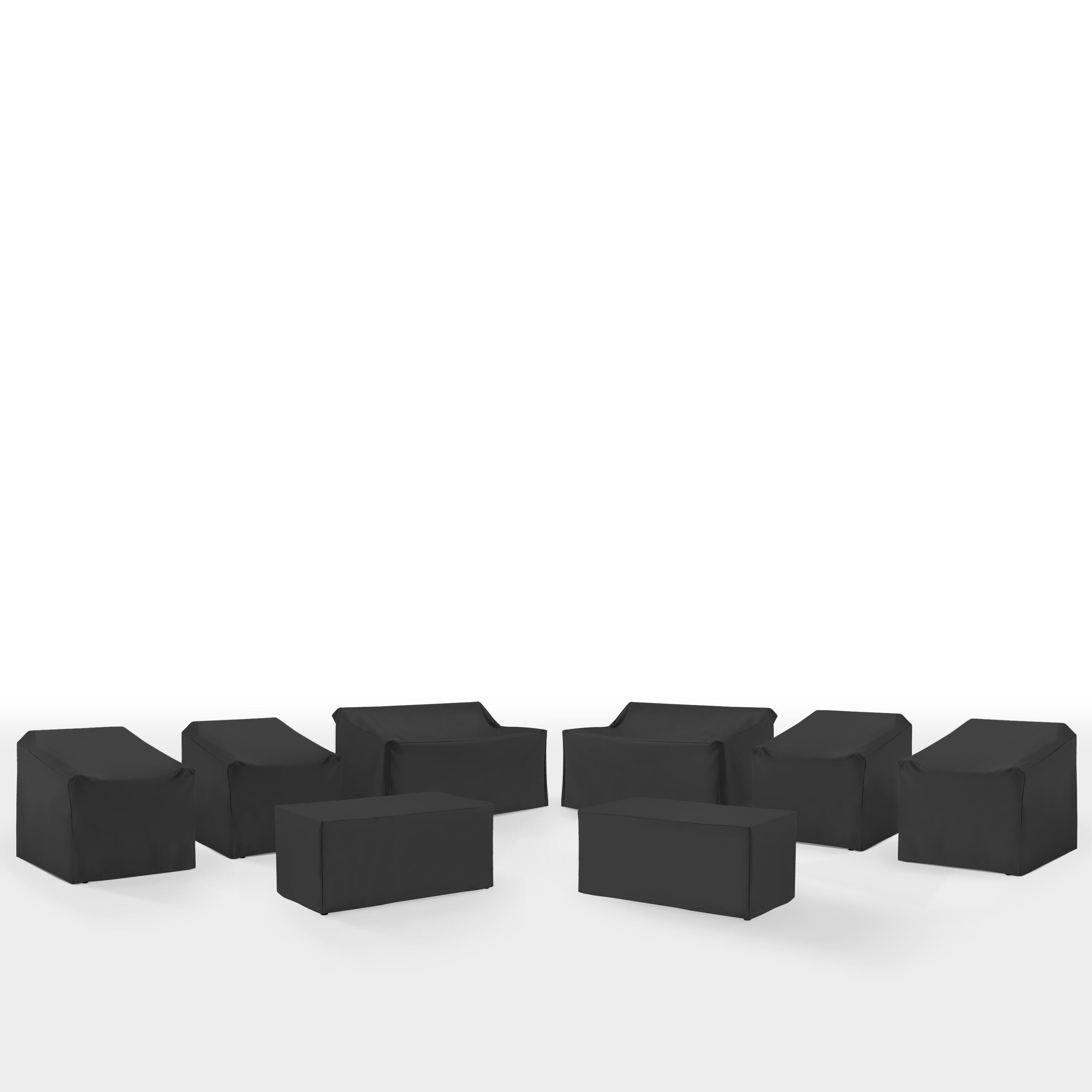 Crosley Furniture Outdoor 2 Loveseats and 4 Chairs with 2 Coffee Tables Furniture Cover, , large