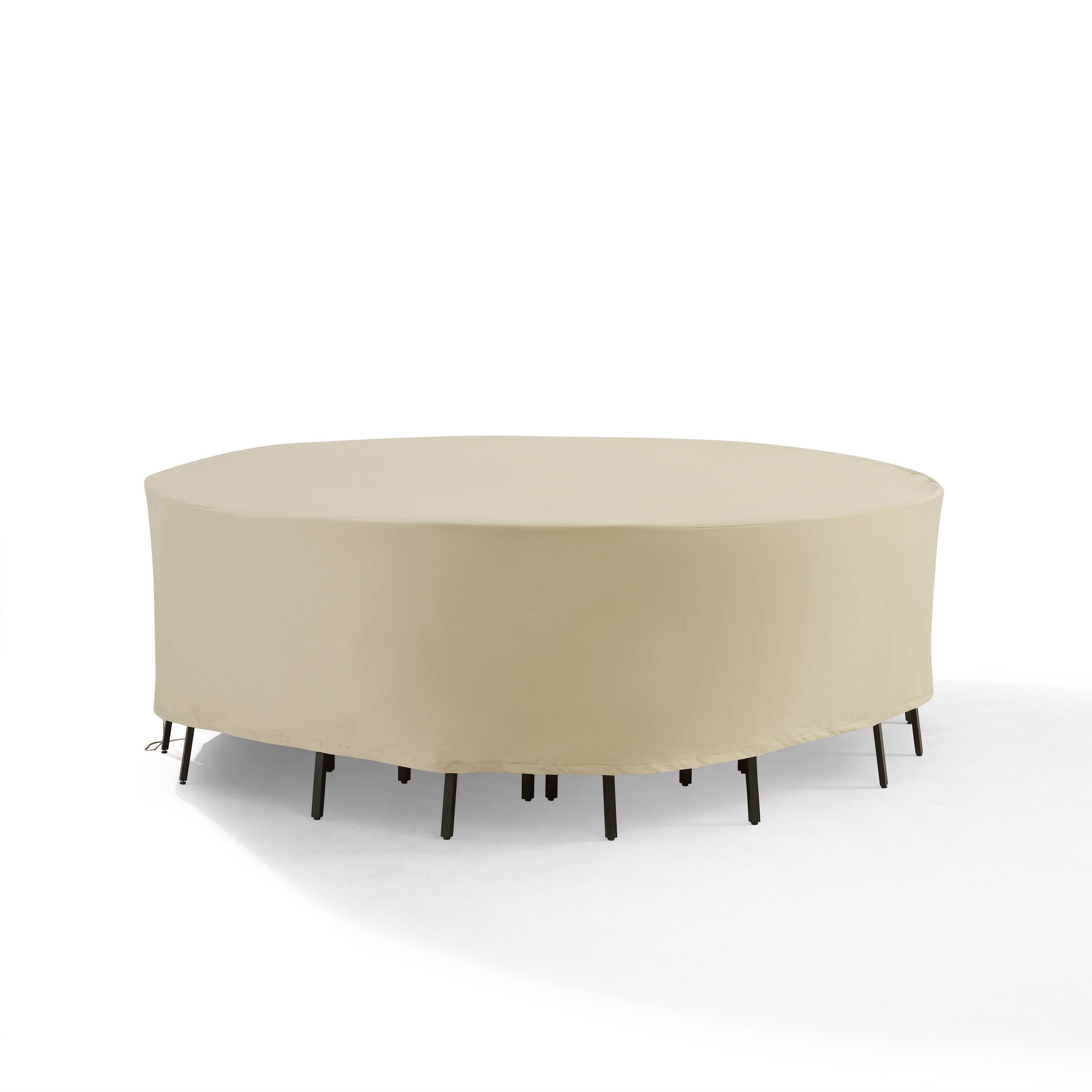 Crosley Furniture Round Outdoor Furniture Cover For Patio Set, Tan, large