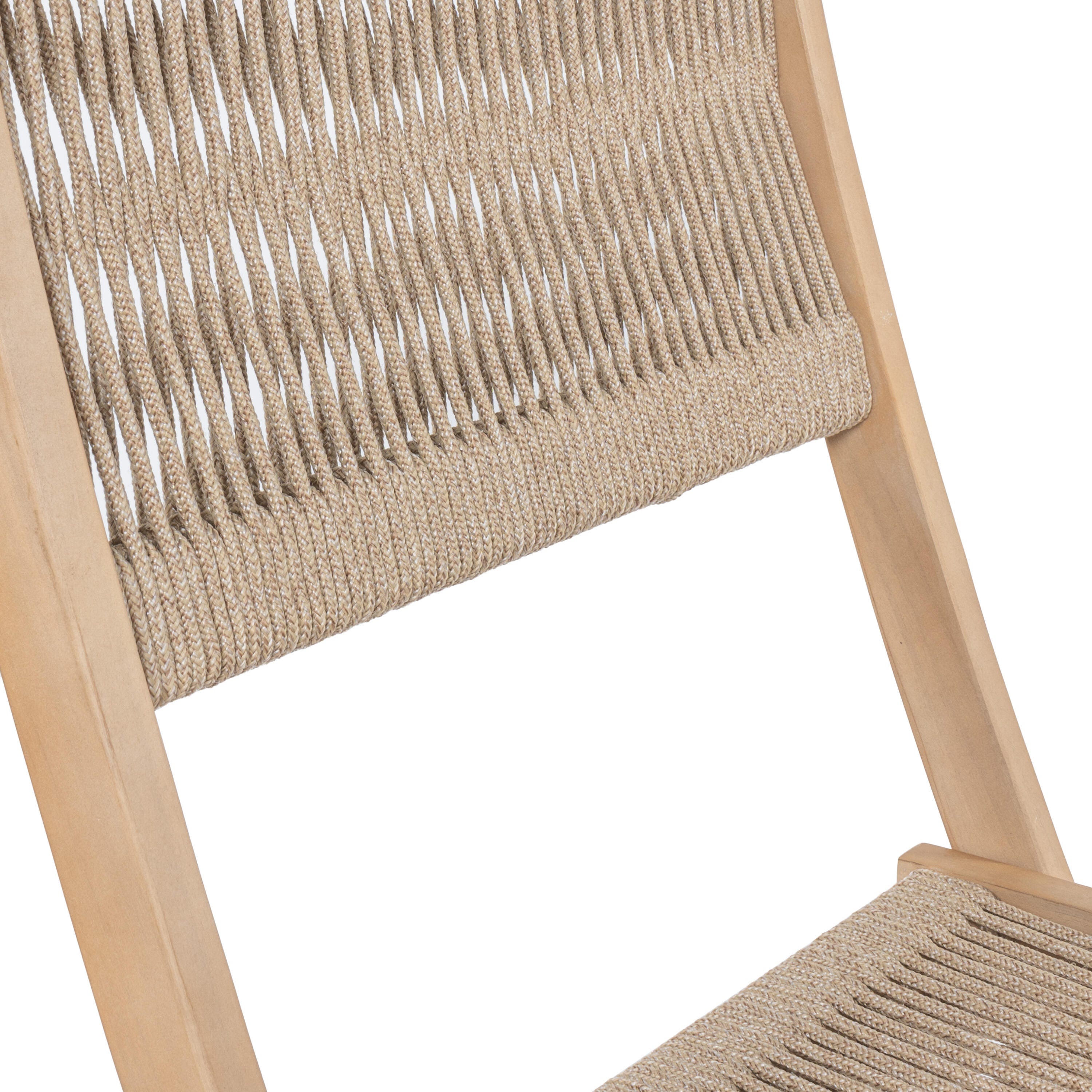 JONATHAN Y Javea Outdoor Folding Bistro Table and 2 Chairs, Light Teak, large