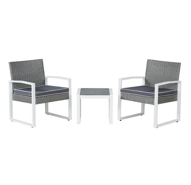 Jonathan Y Selby 2 Outdoor Lounge Chairs and Side Table