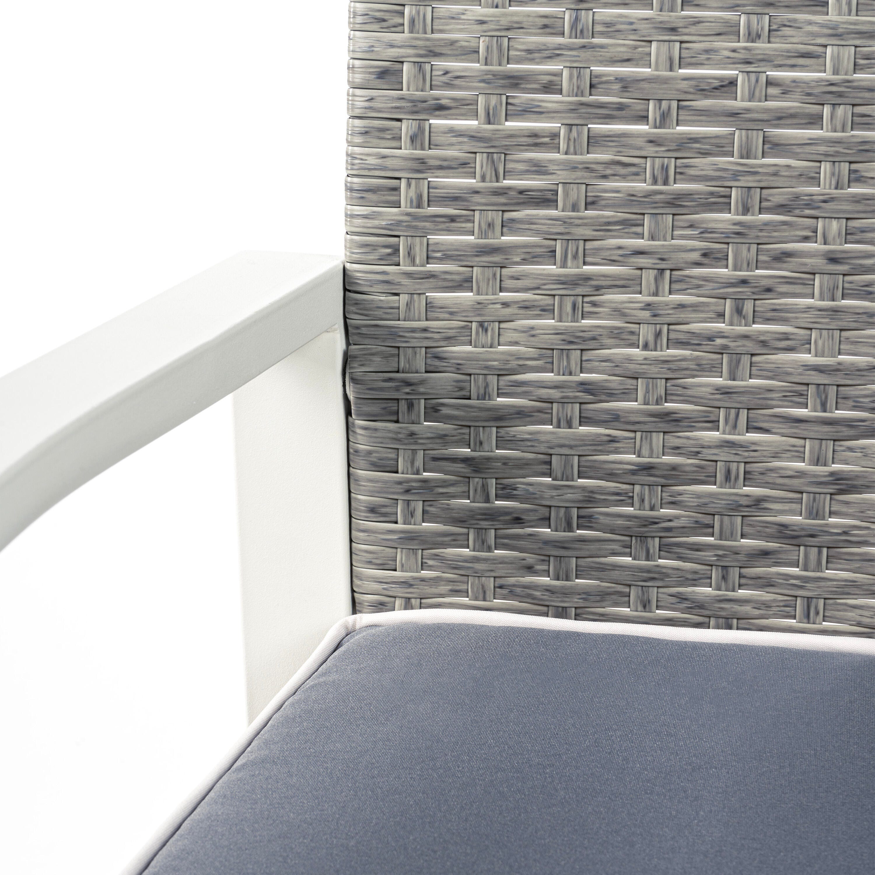 JONATHAN Y Selby 2 Outdoor Lounge Chairs and Side Table, Gray/White, large