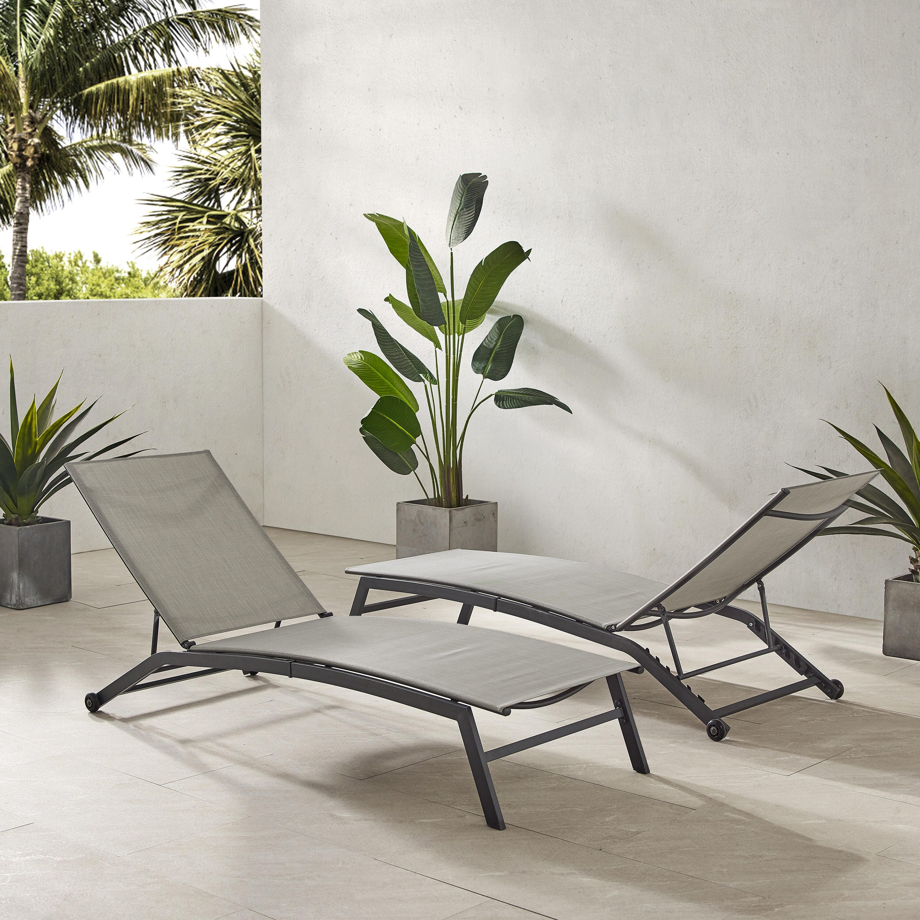 Weaver Outdoor Sling Chaise Lounge Chairs, , large