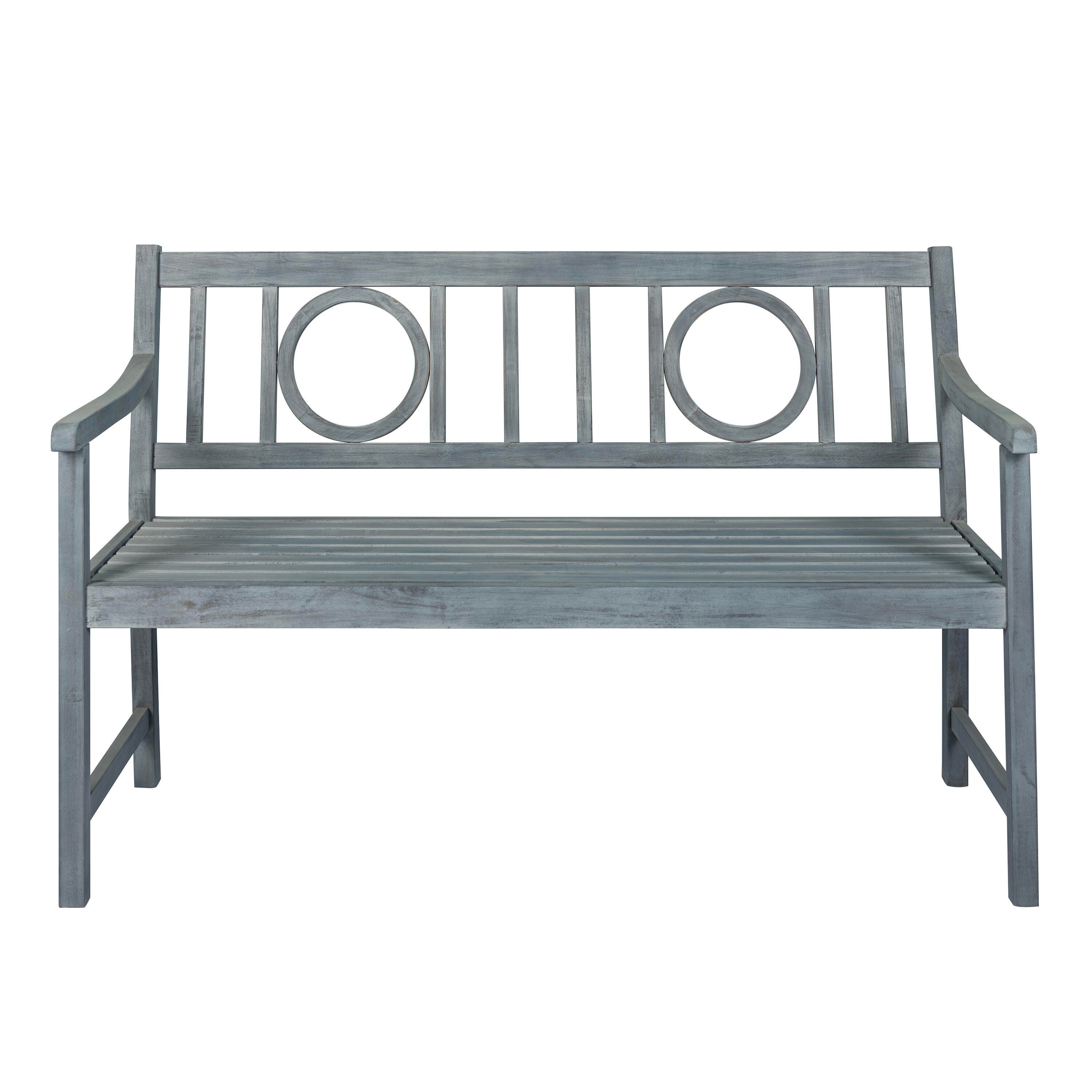 JONATHAN Y Apollo Outdoor Bench, Gray, large