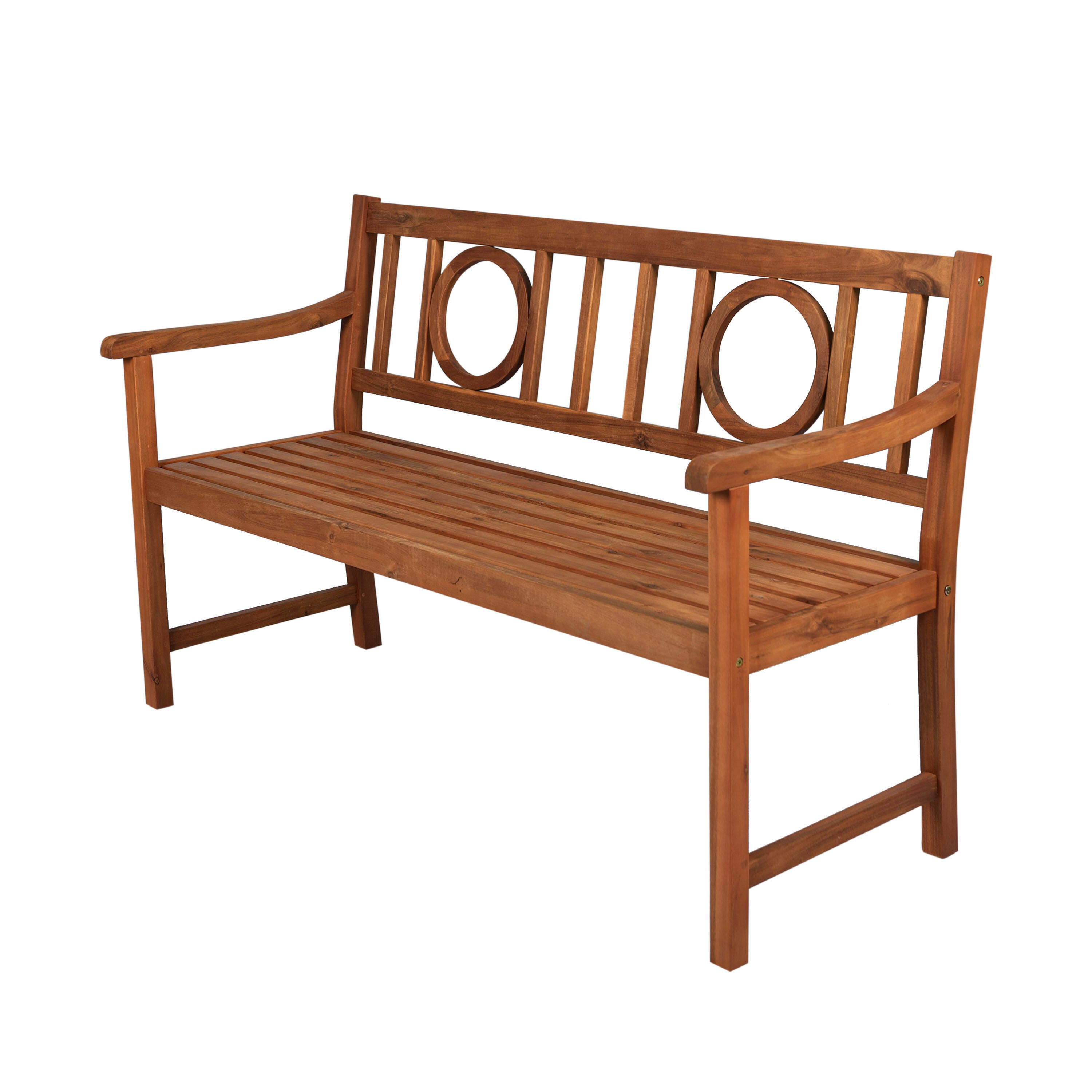JONATHAN Y Apollo Outdoor Bench, Teak, large