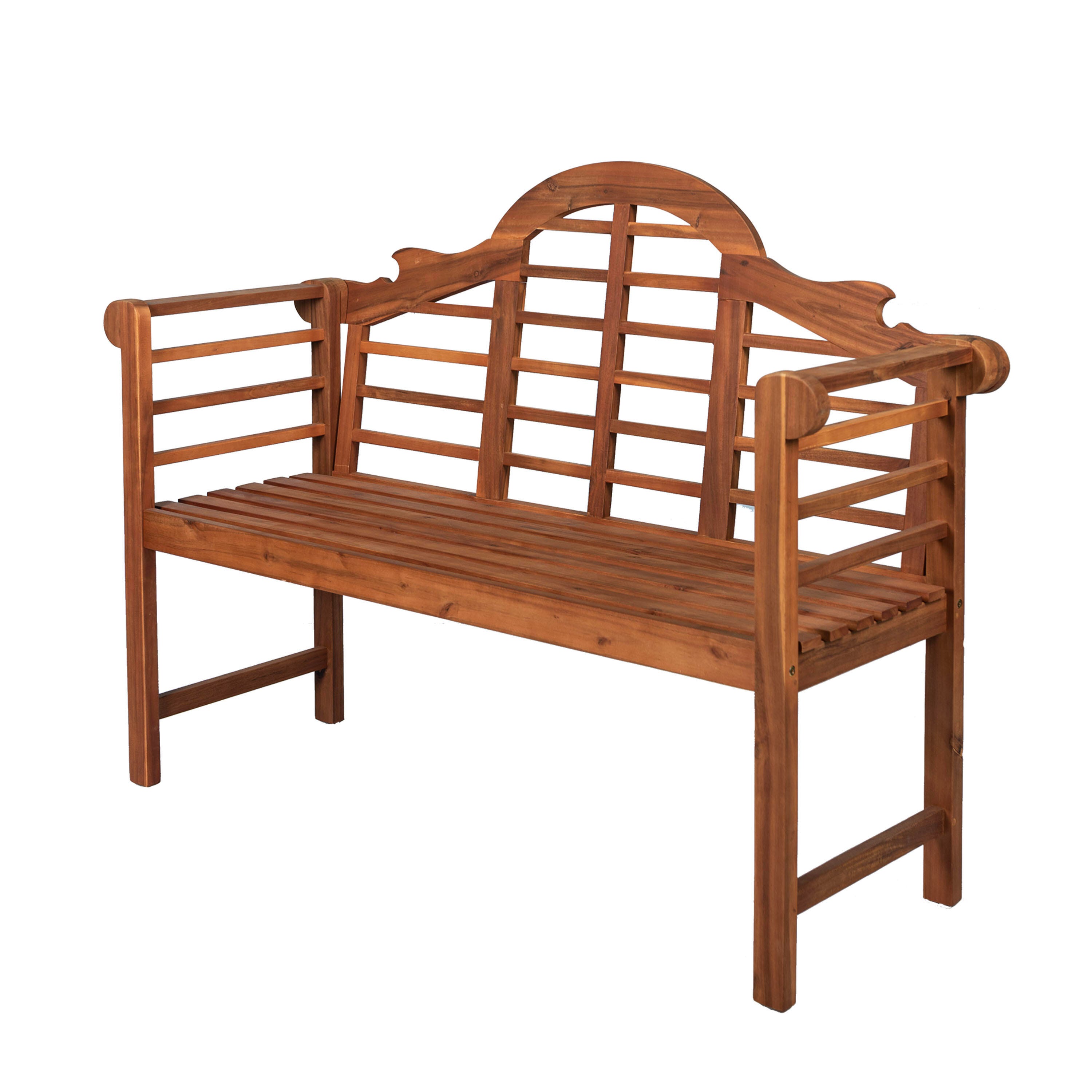 JONATHAN Y Lutyens Outdoor Bench, Teak, large