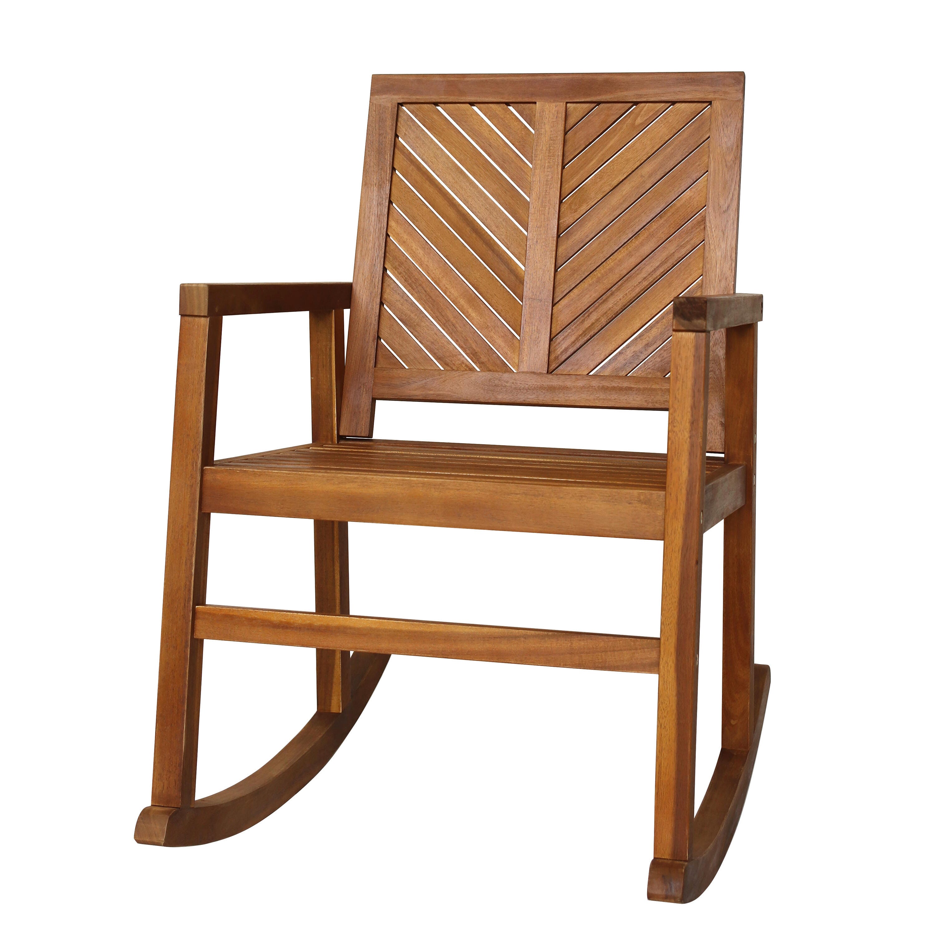 JONATHAN Y Ned Outdoor Rocking Chair, Teak, large