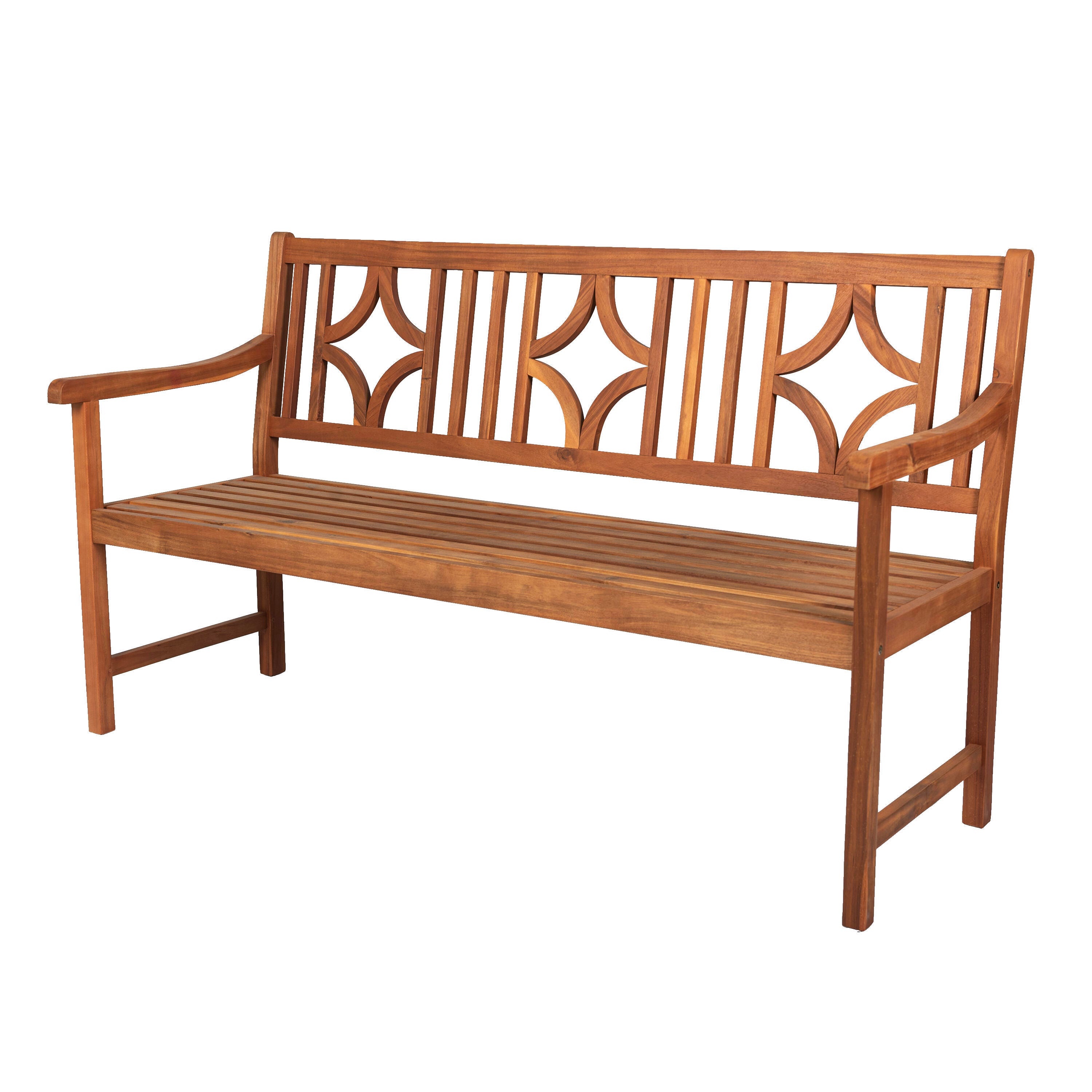 JONATHAN Y Sloane Outdoor Bench, Teak, large