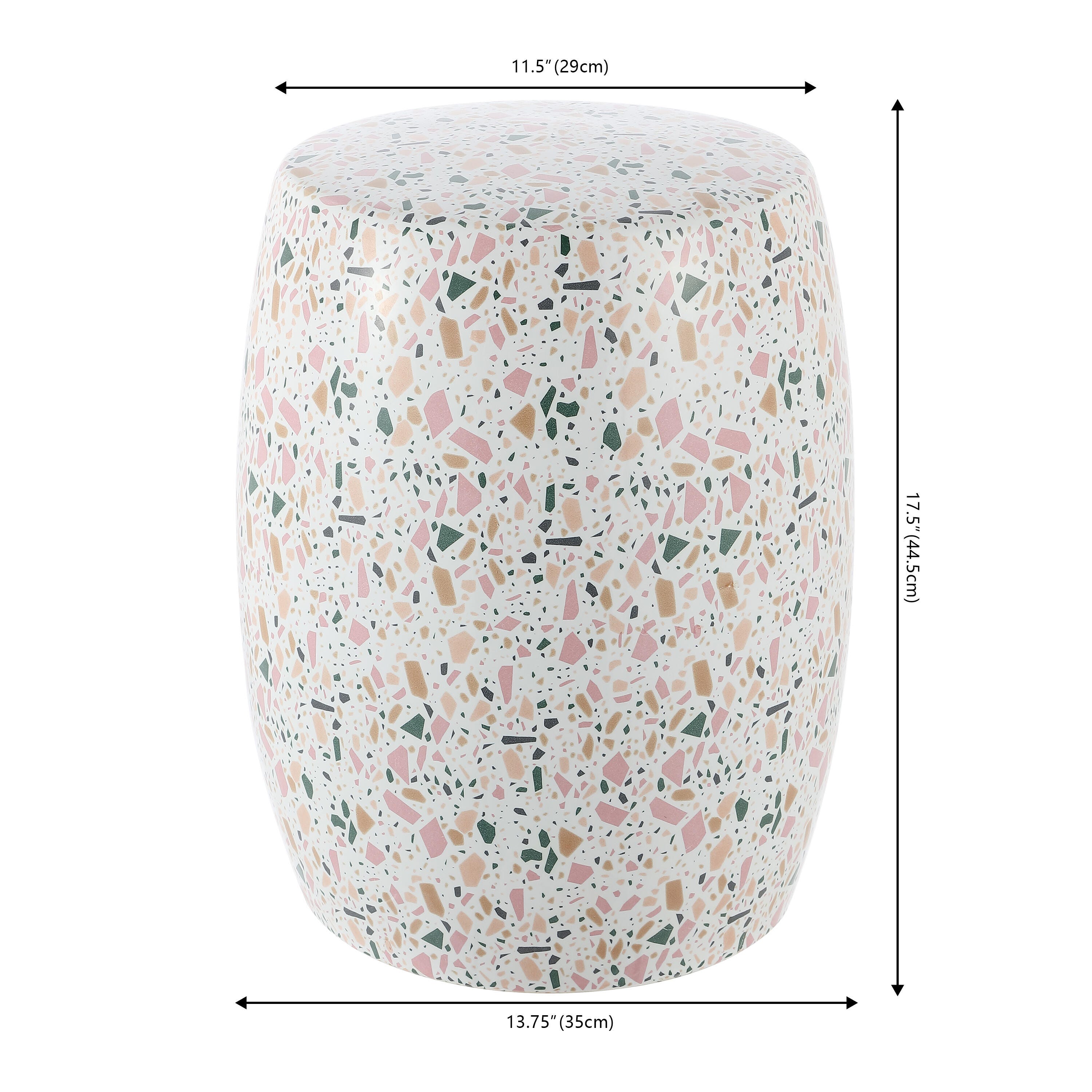JONATHAN Y Chiara Terrazzo Outdoor Garden Stool, , large
