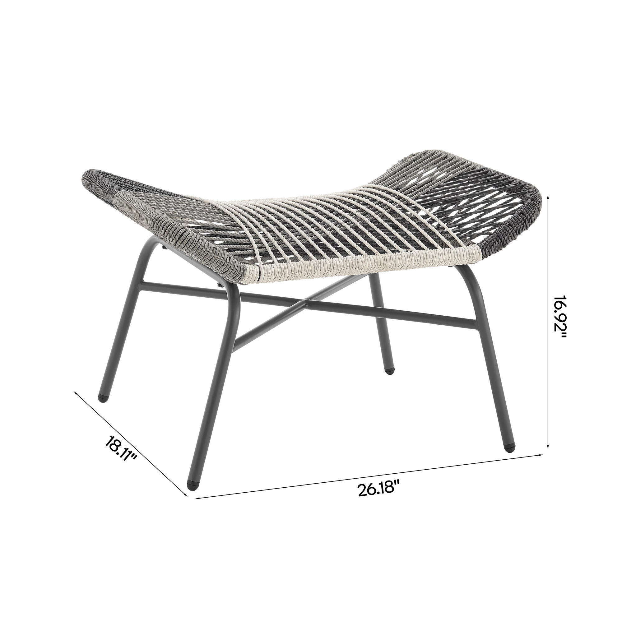 Manhattan Comfort Ashland 5-Piece Outdoor Conversation Patio Set, Cream, large