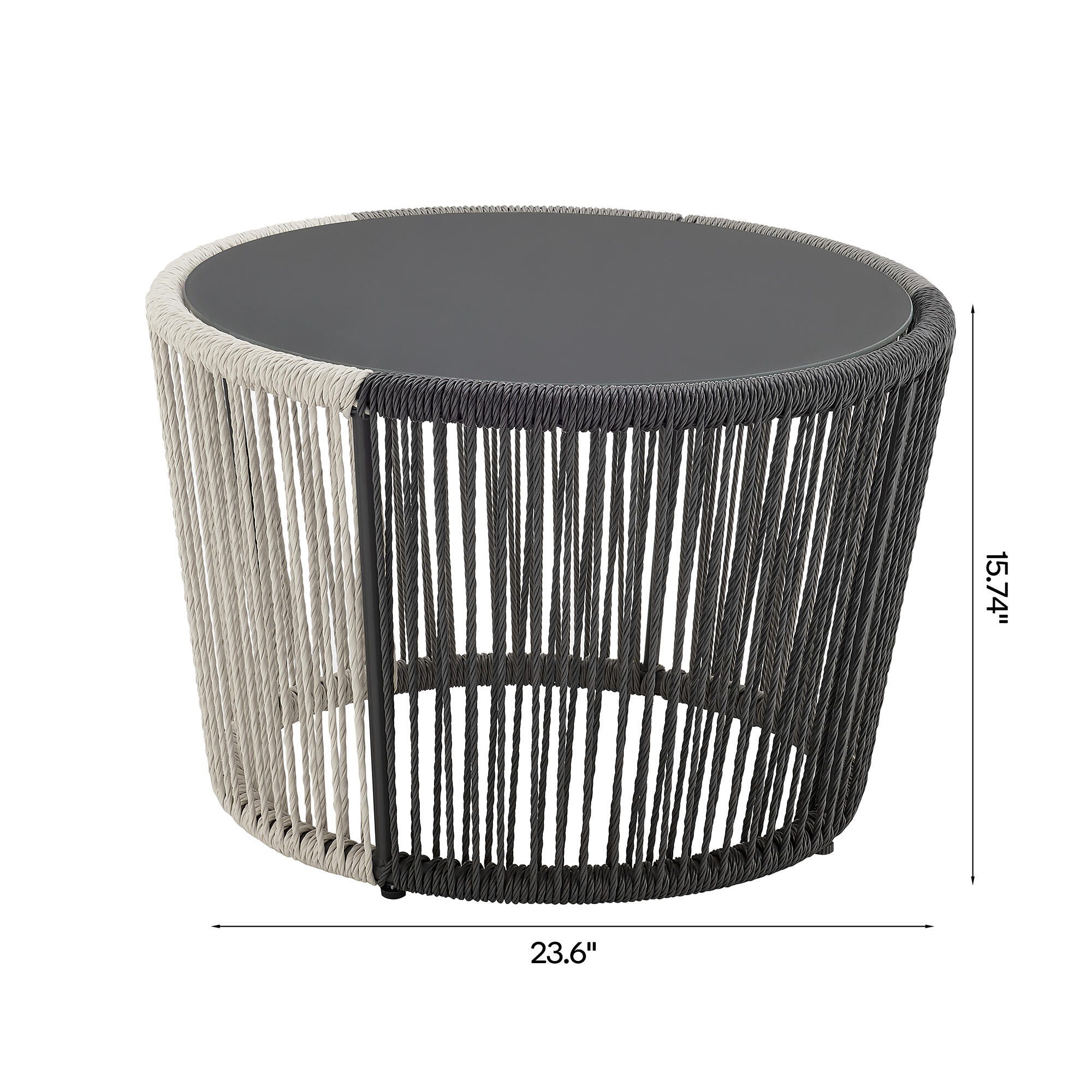 Manhattan Comfort Ashland 5-Piece Outdoor Conversation Patio Set, Gray, large