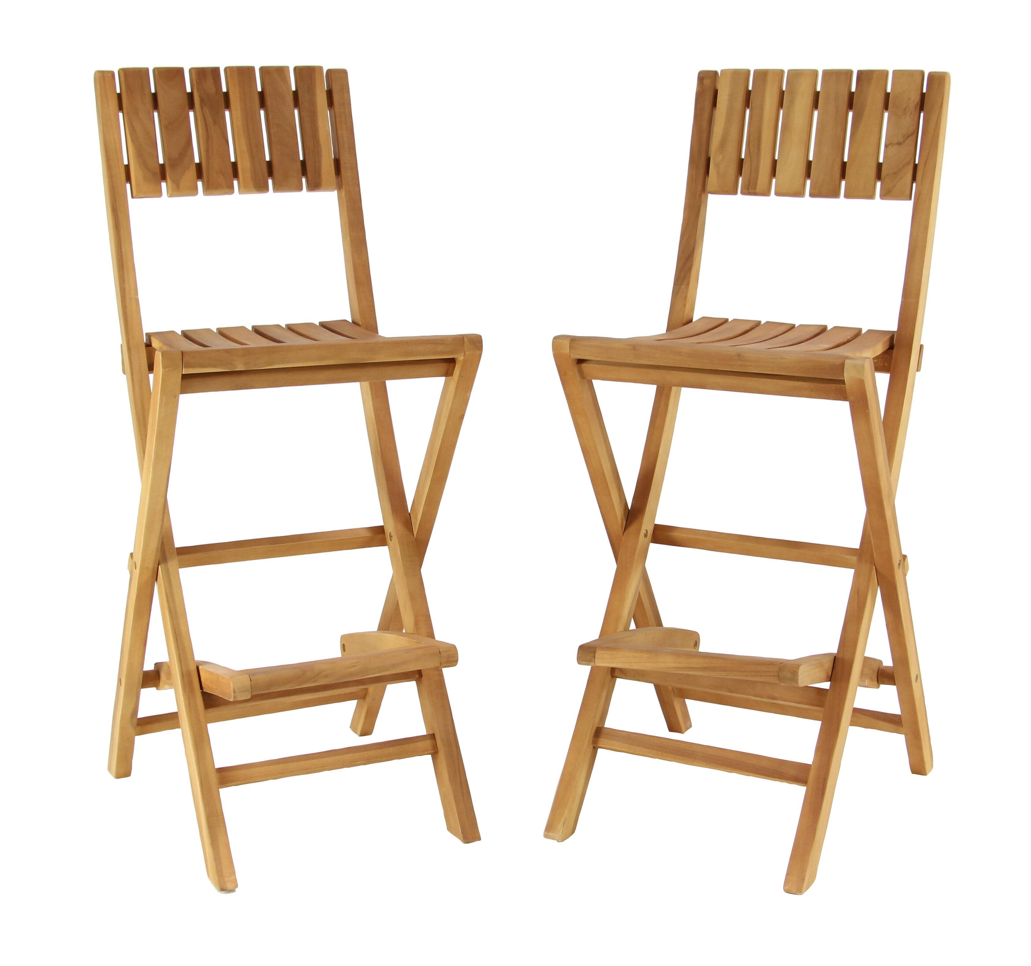 Bayberry Lane Slatted Indoor/Outdoor Bar Stool (Set of 2), , large