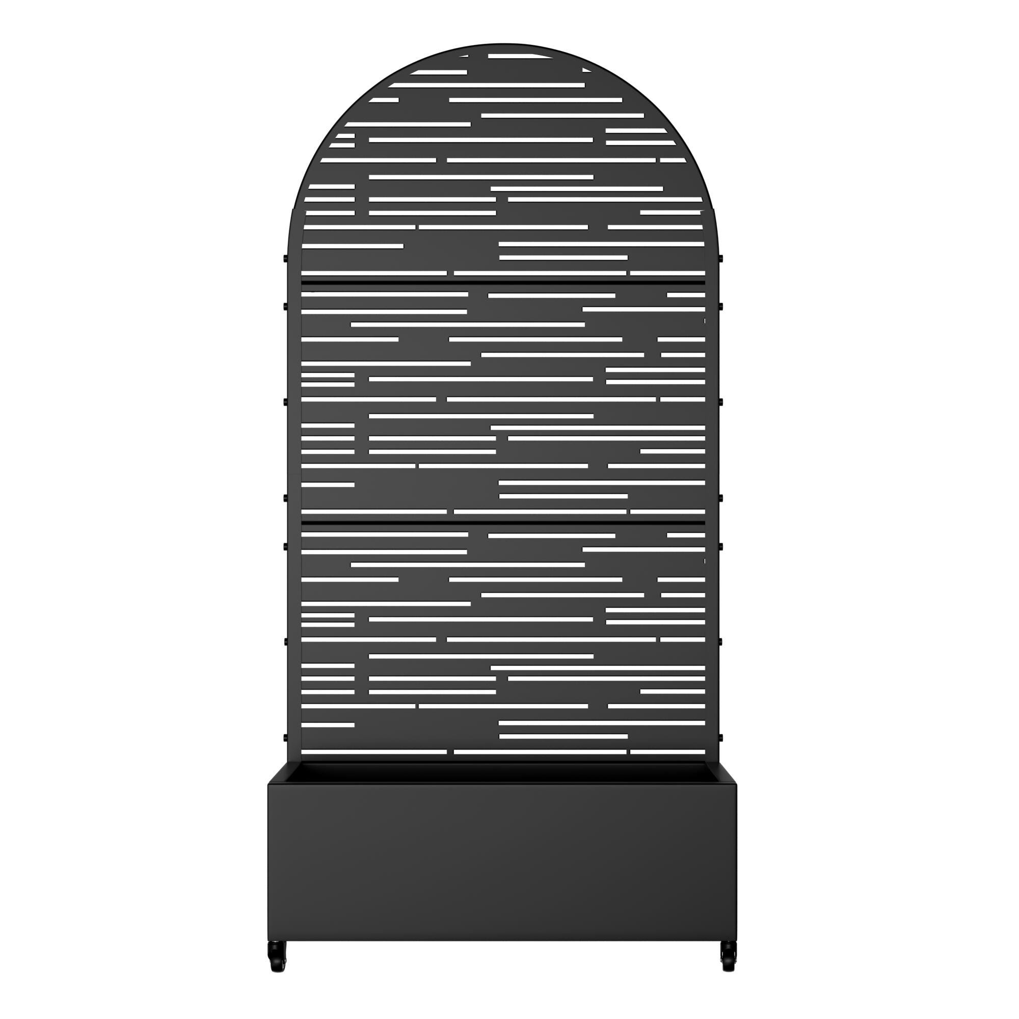 Dovelina Tranquilbreeze Arched Outdoor Trellis With Planter Box, , large