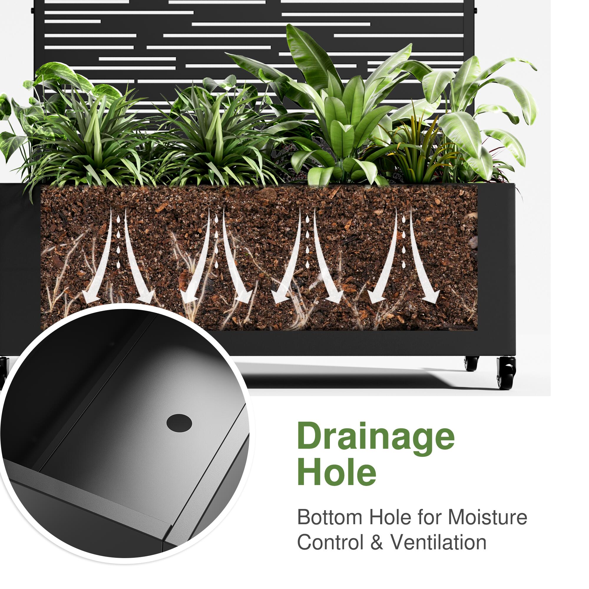Dovelina Tranquilbreeze Arched Outdoor Trellis With Planter Box, , large