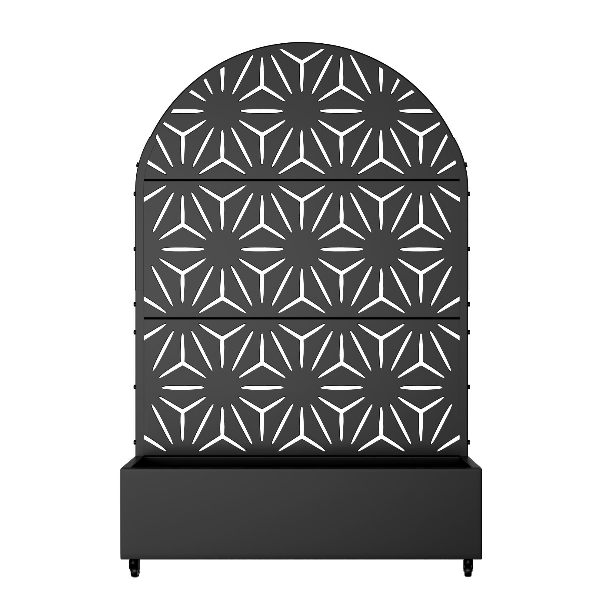 Dovelina Tranquilbreeze Arched Outdoor Trellis With Planter Box In Star Pattern, , large
