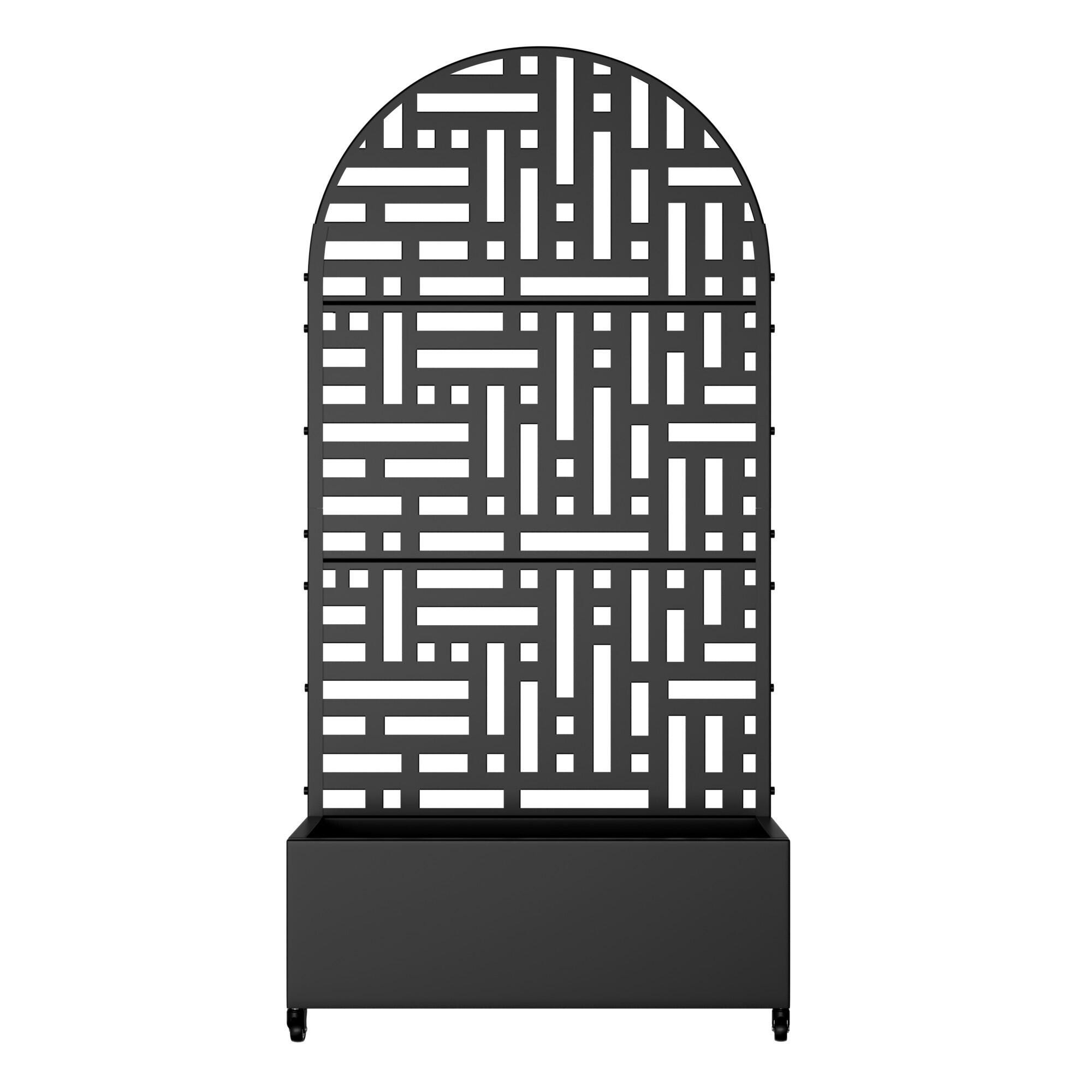 Dovelina Tranquilbreeze Arched Outdoor Trellis With Planter Box In Street Pattern, , large