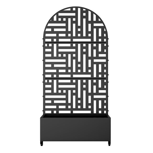Dovelina Tranquilbreeze Arched Outdoor Trellis With Planter Box In Street Pattern